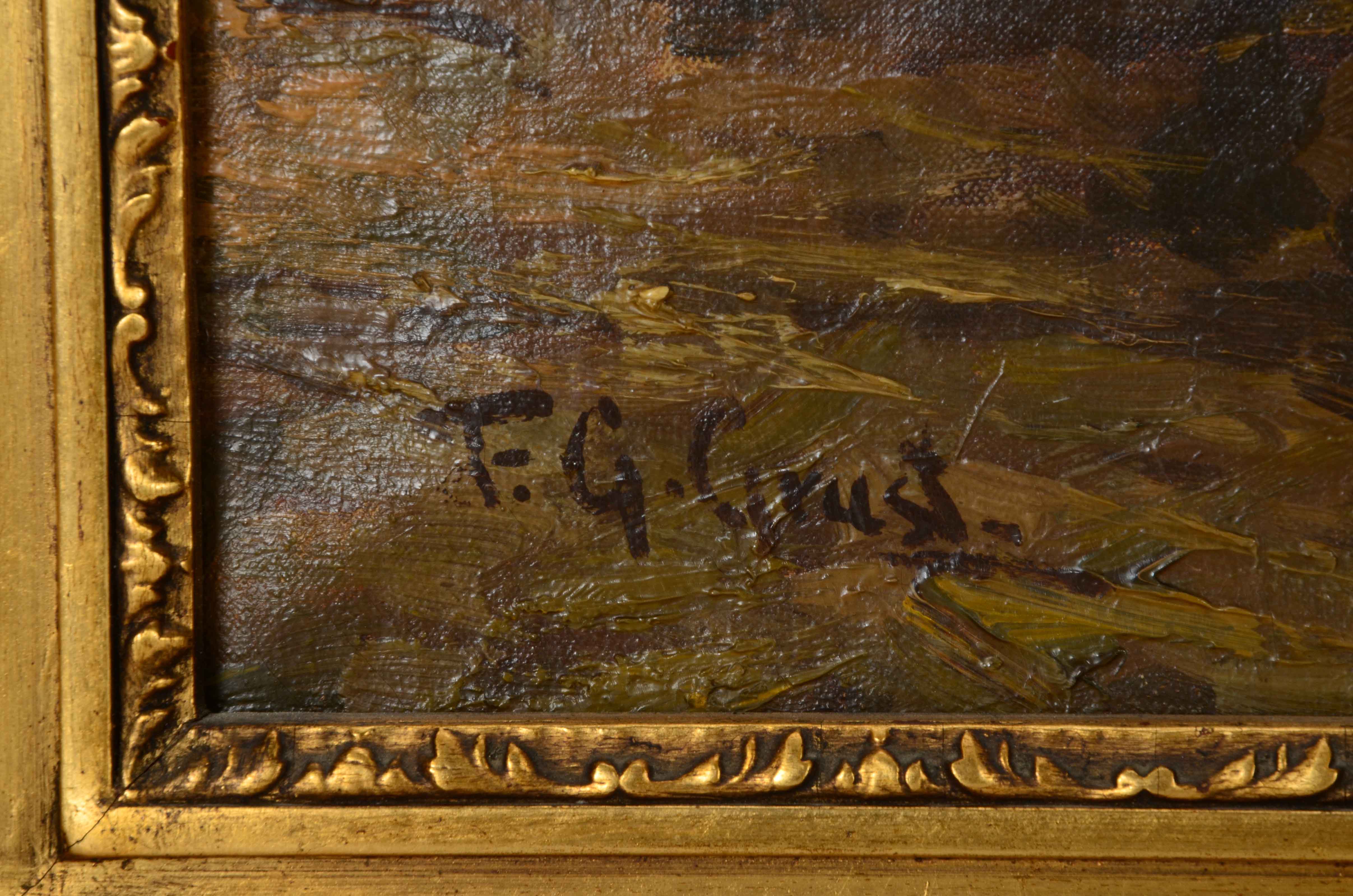 F.G. Grust Original Early-20th Century Oil Painting on Canvas