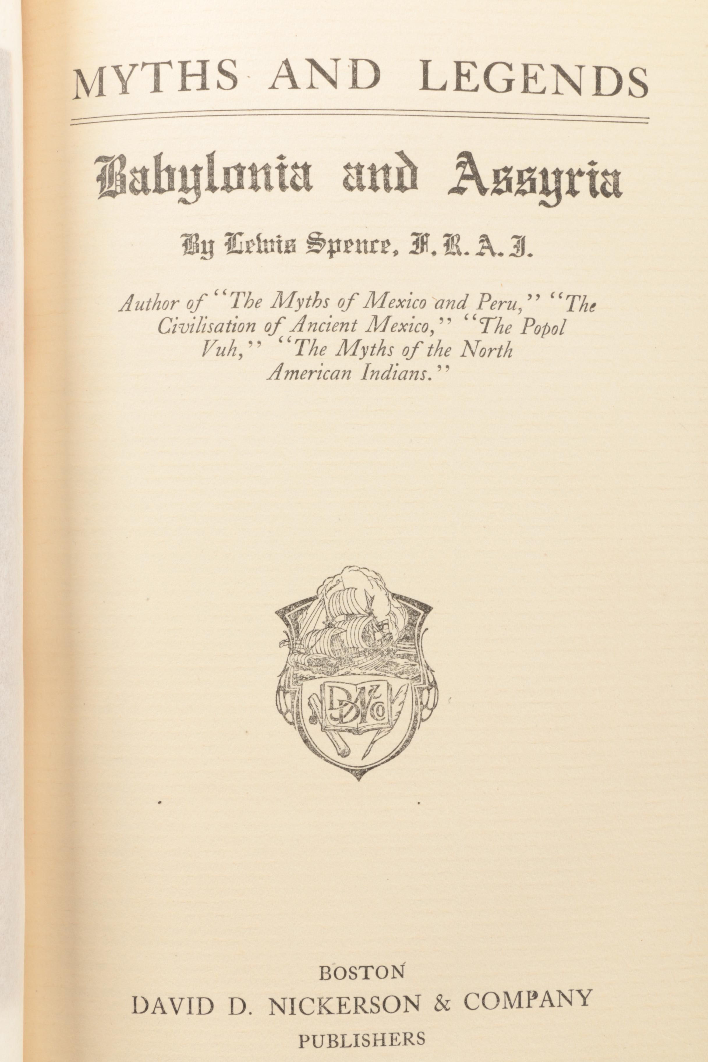 Four Volumes of "Myths and Legends" by Lewis Spence