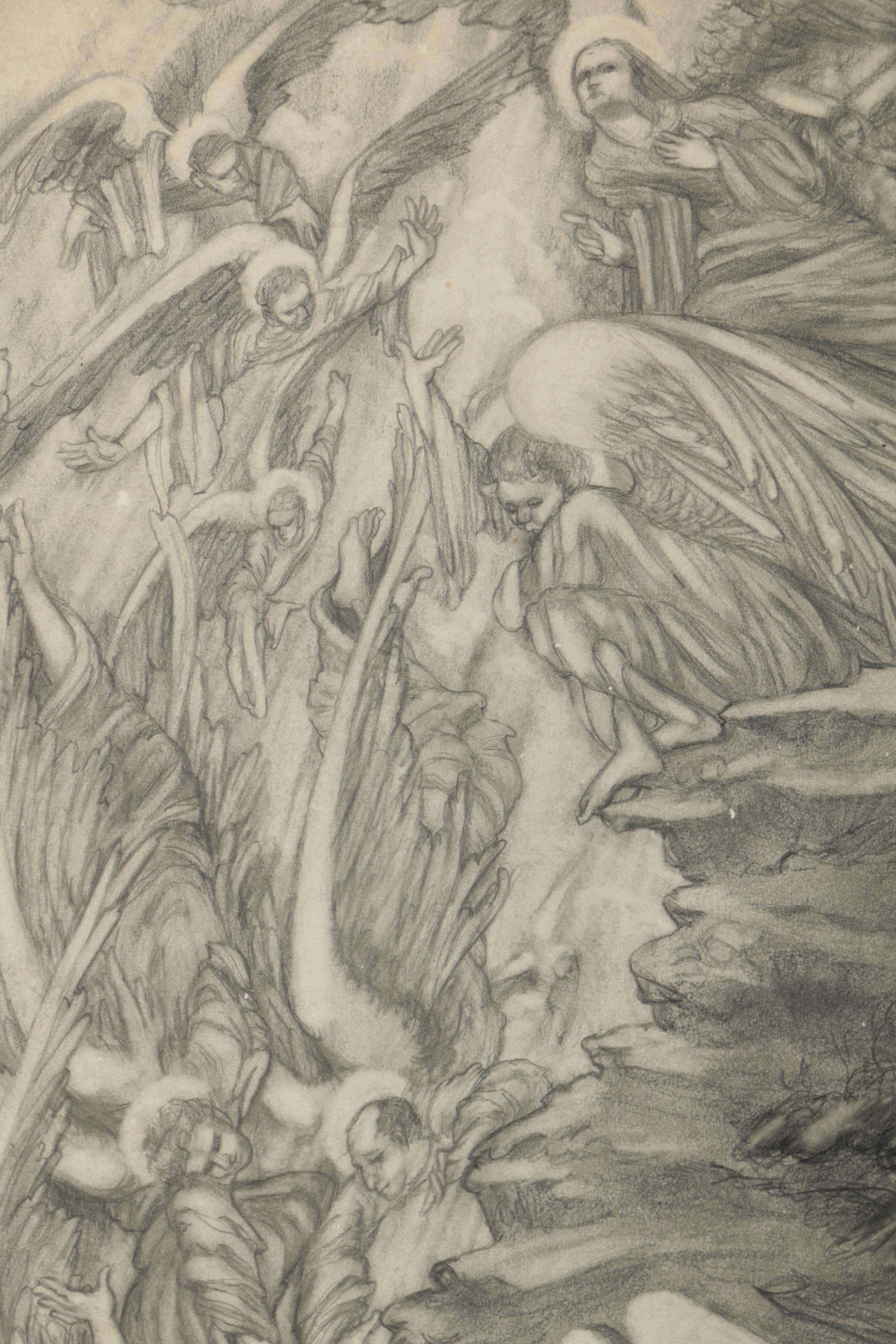 Marilyn Ward Charcoal Drawing of the Holy Family and Angels