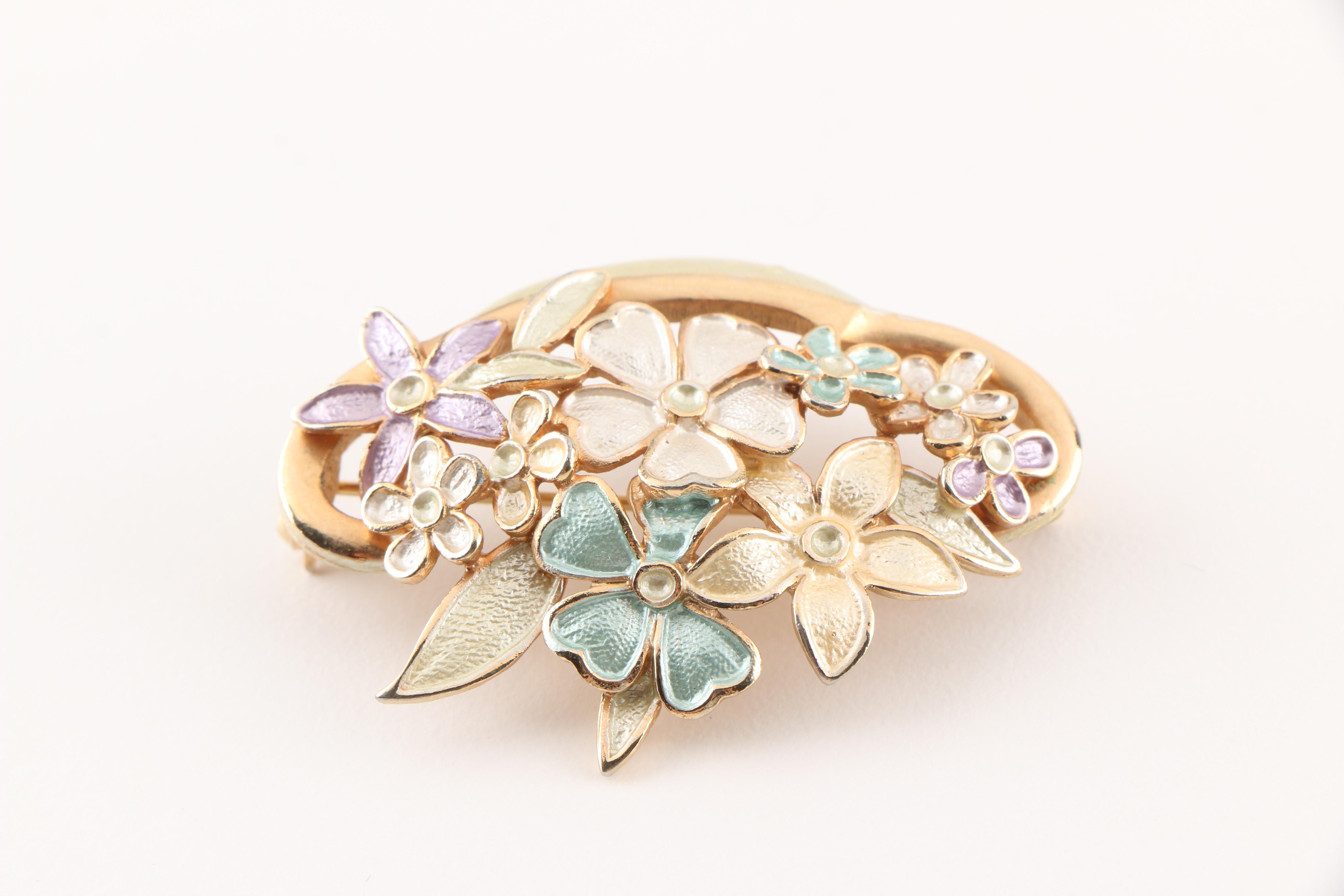 Collection of Vintage Brooches Featuring Kramer