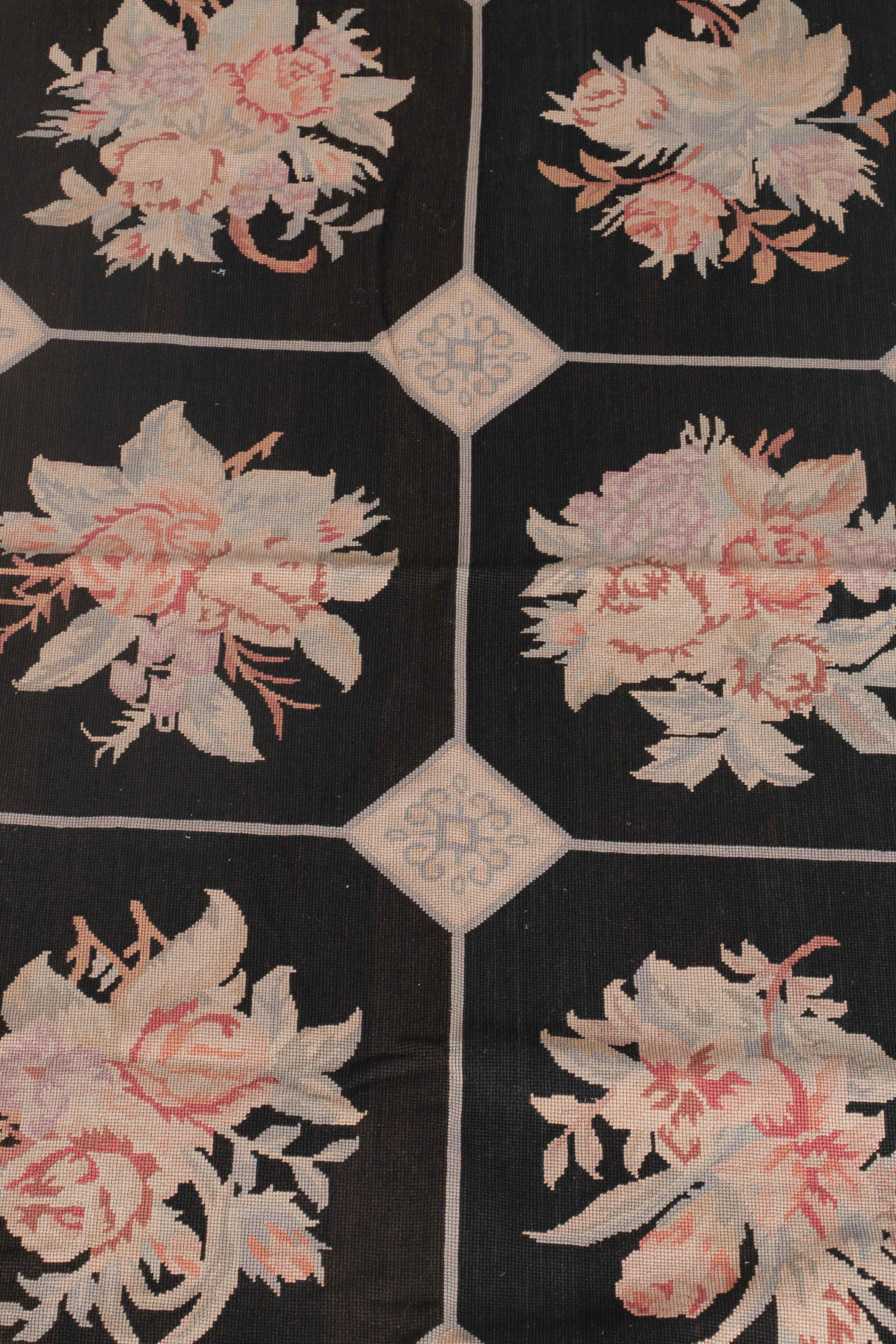 Needlepoint Floral Accent Rug
