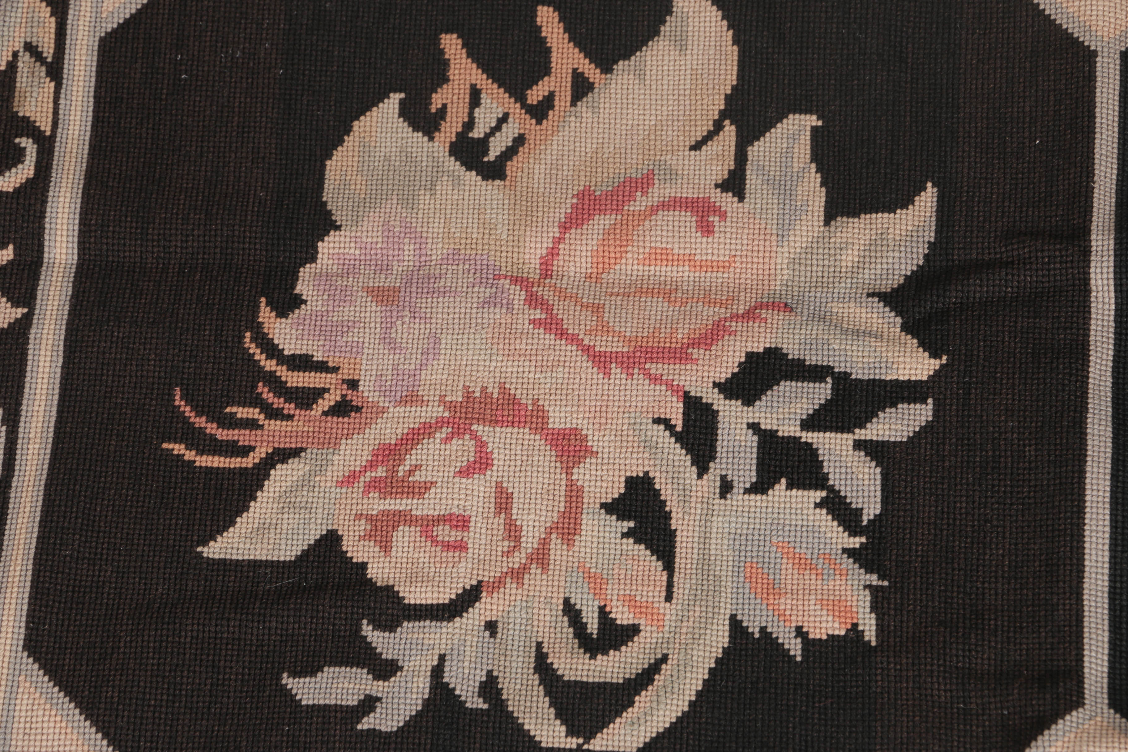 Needlepoint Floral Accent Rug