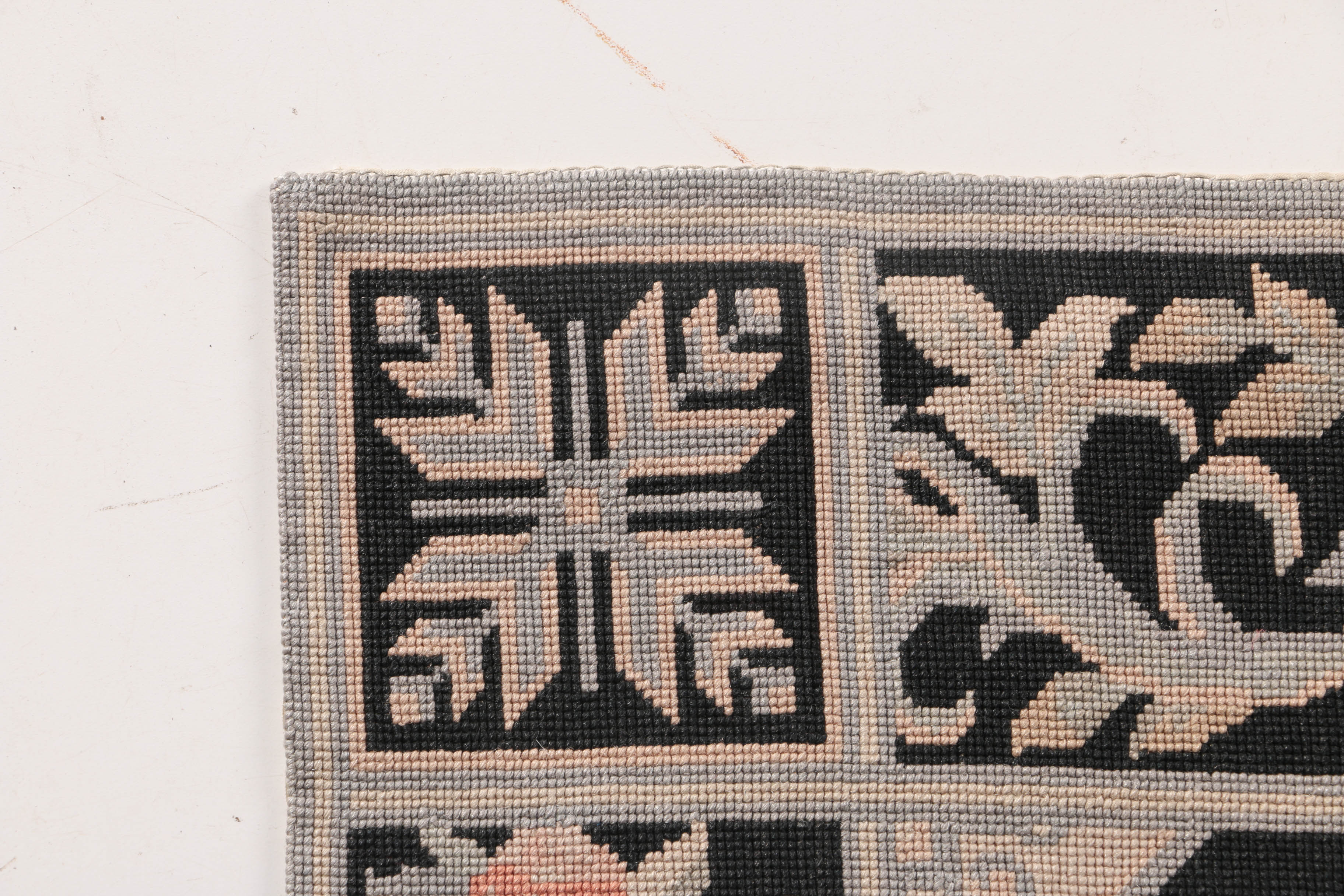 Needlepoint Floral Accent Rug