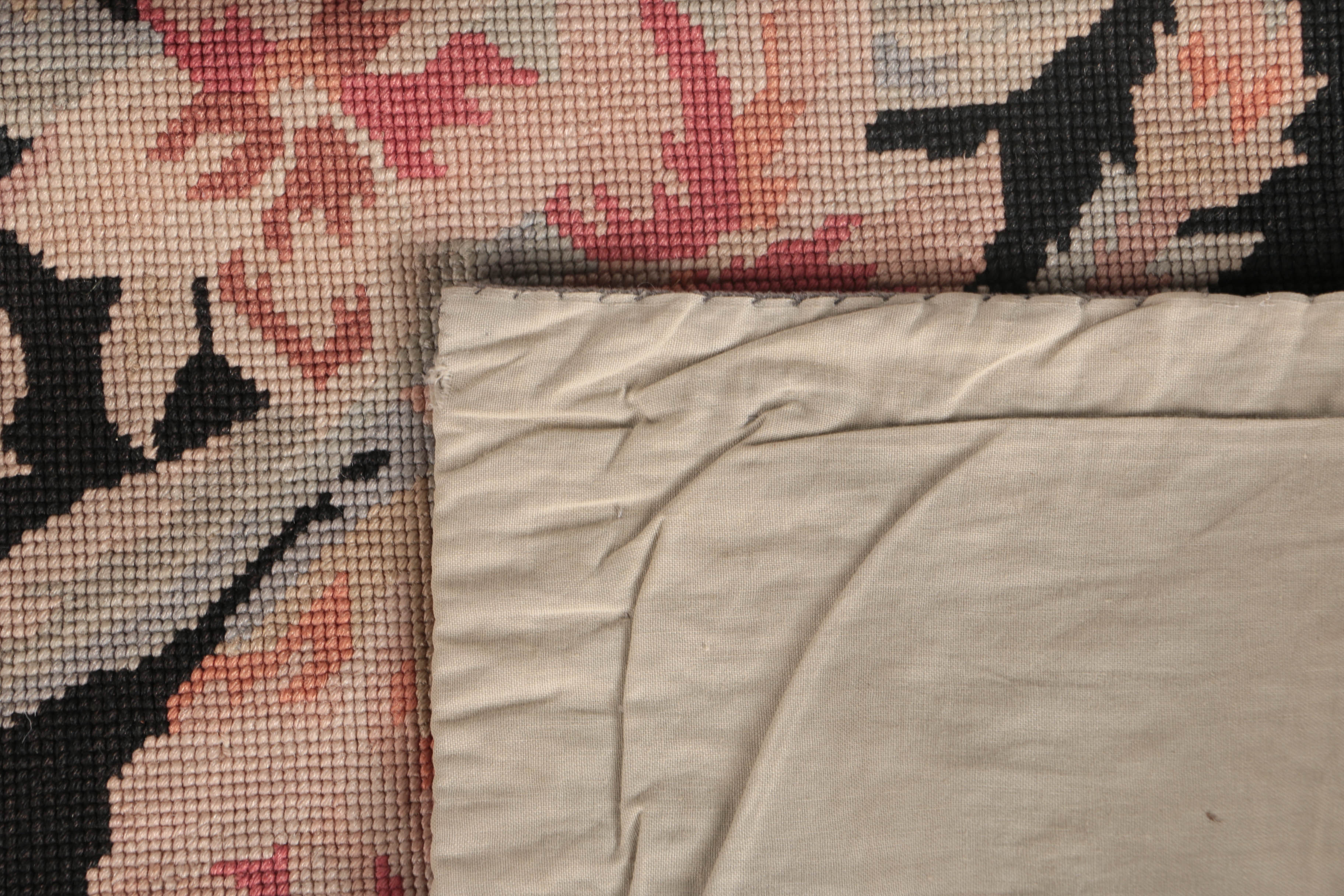 Needlepoint Floral Accent Rug