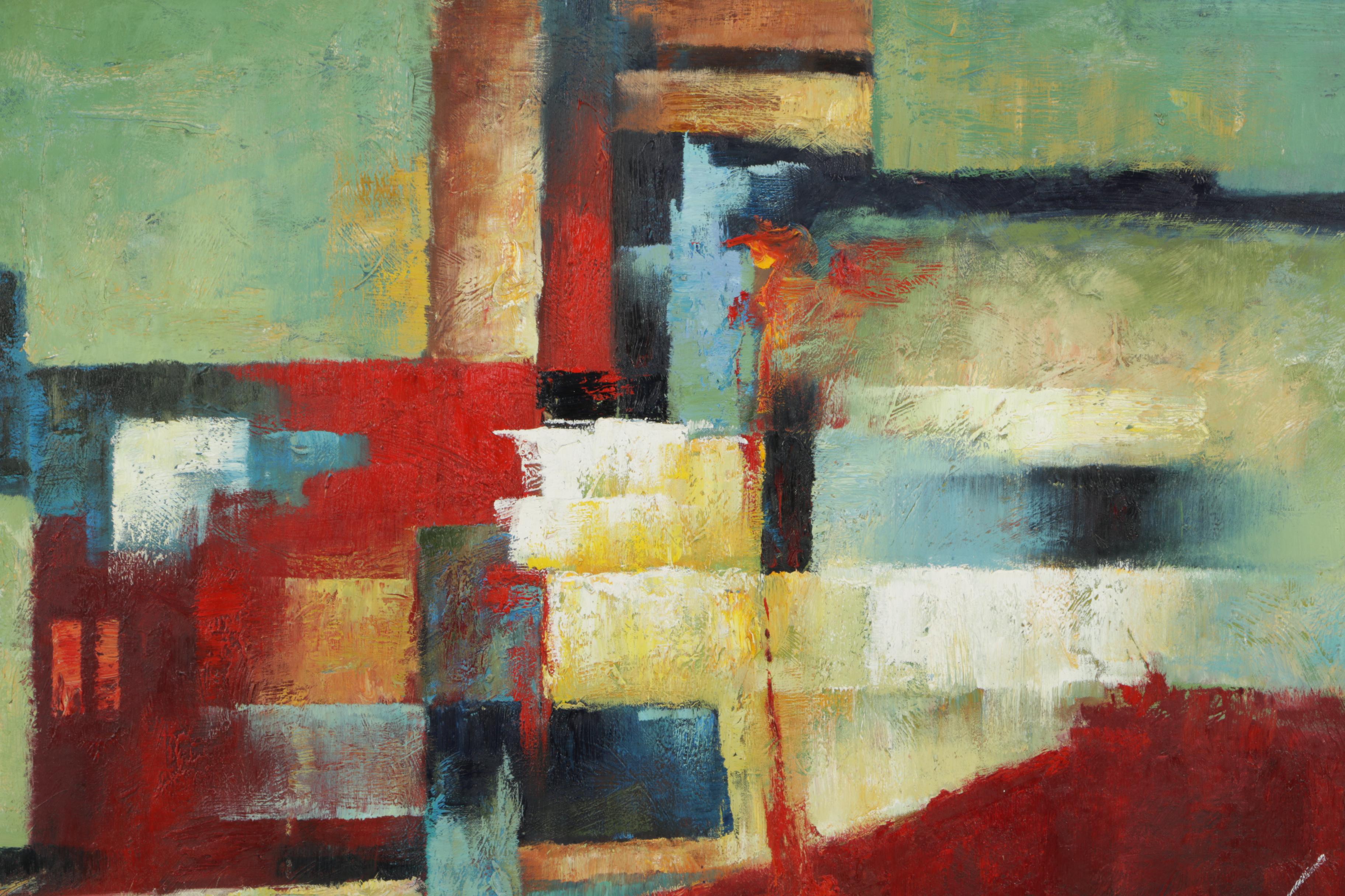 K. Hillman Abstract Oil Painting on Canvas