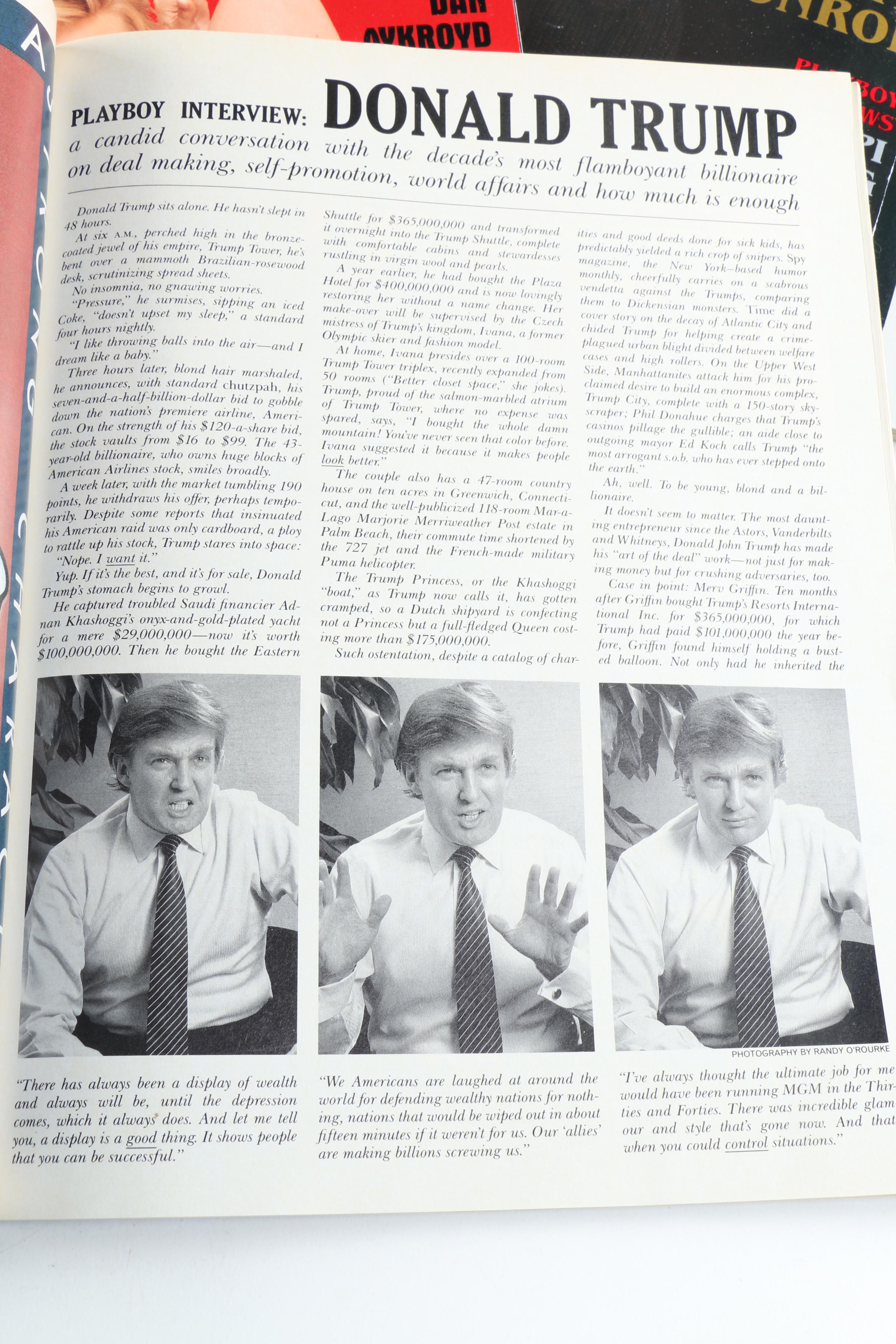 Collection of "Playboy" Magazines Featuring Donald Trump Interview
