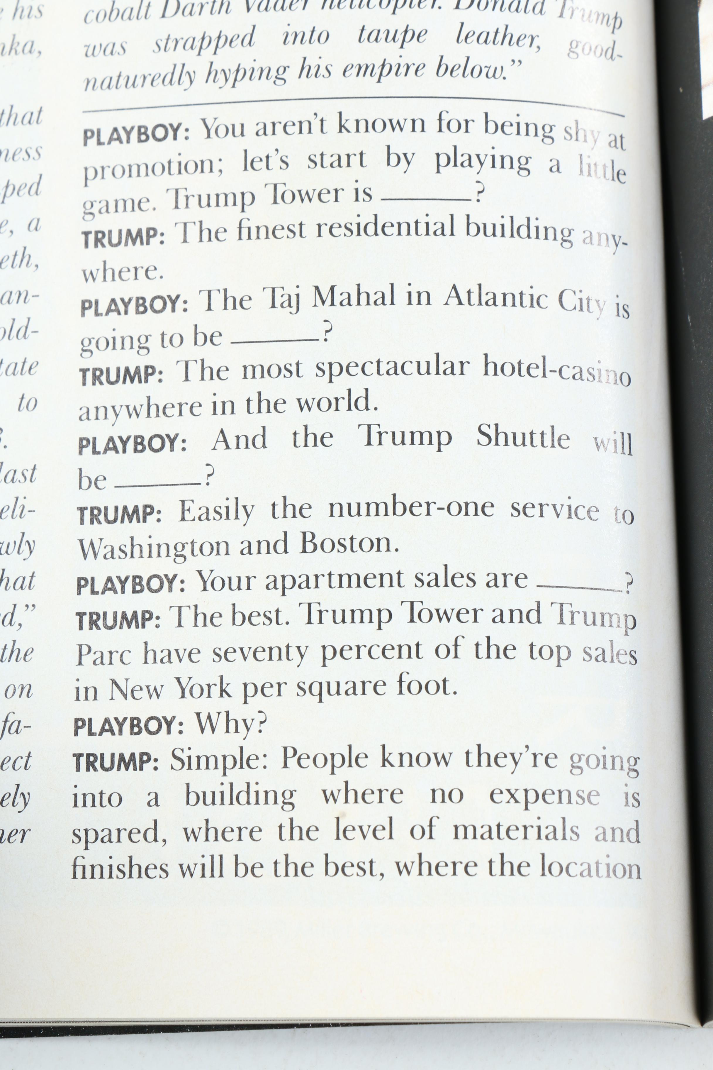 Collection of "Playboy" Magazines Featuring Donald Trump Interview