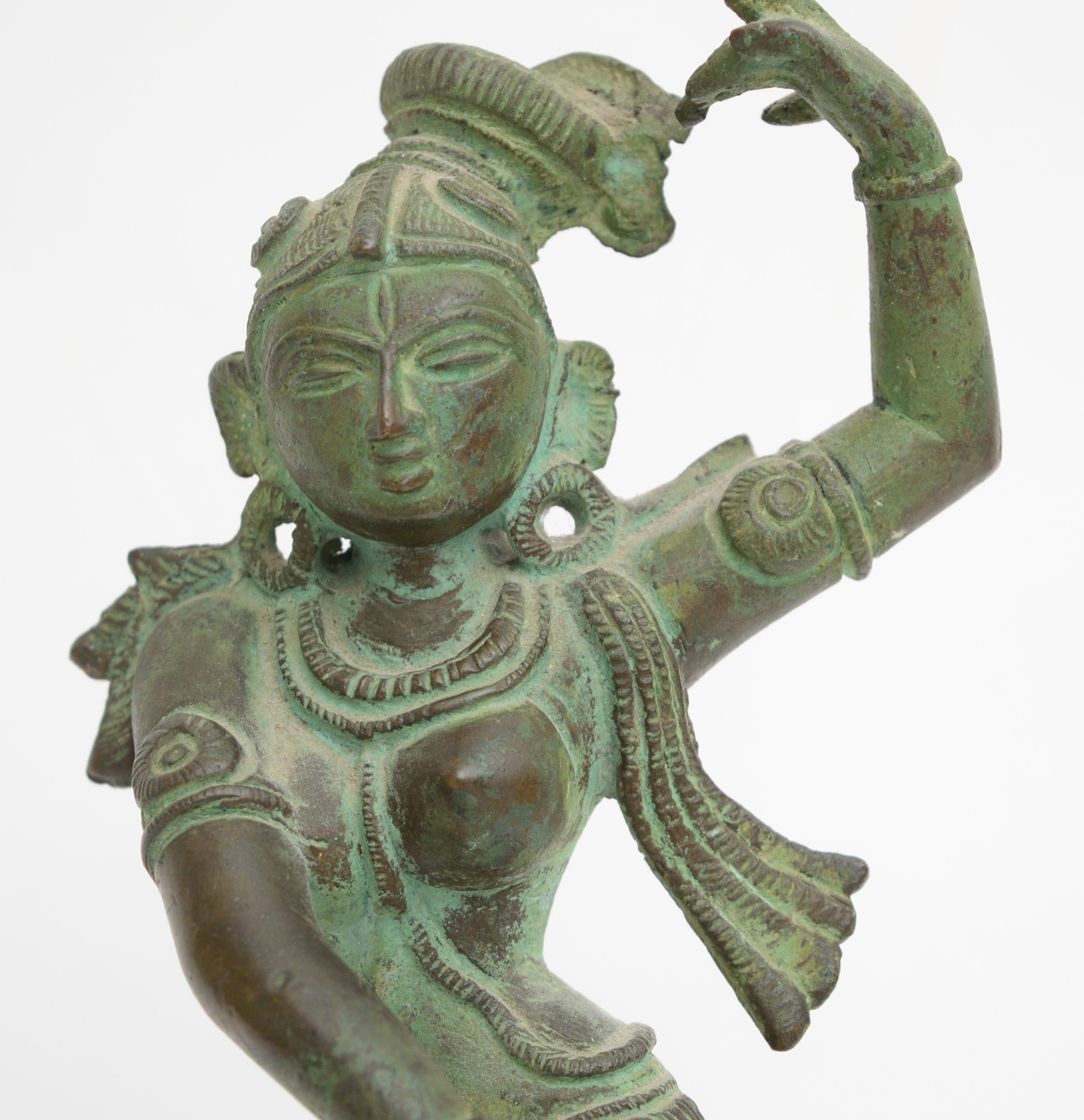 Cast Metal Dancing Apsara Figurine