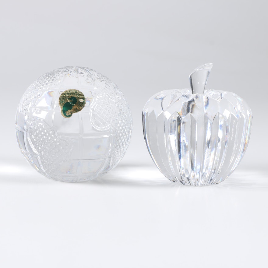 Two Waterford Crystal Paperweights