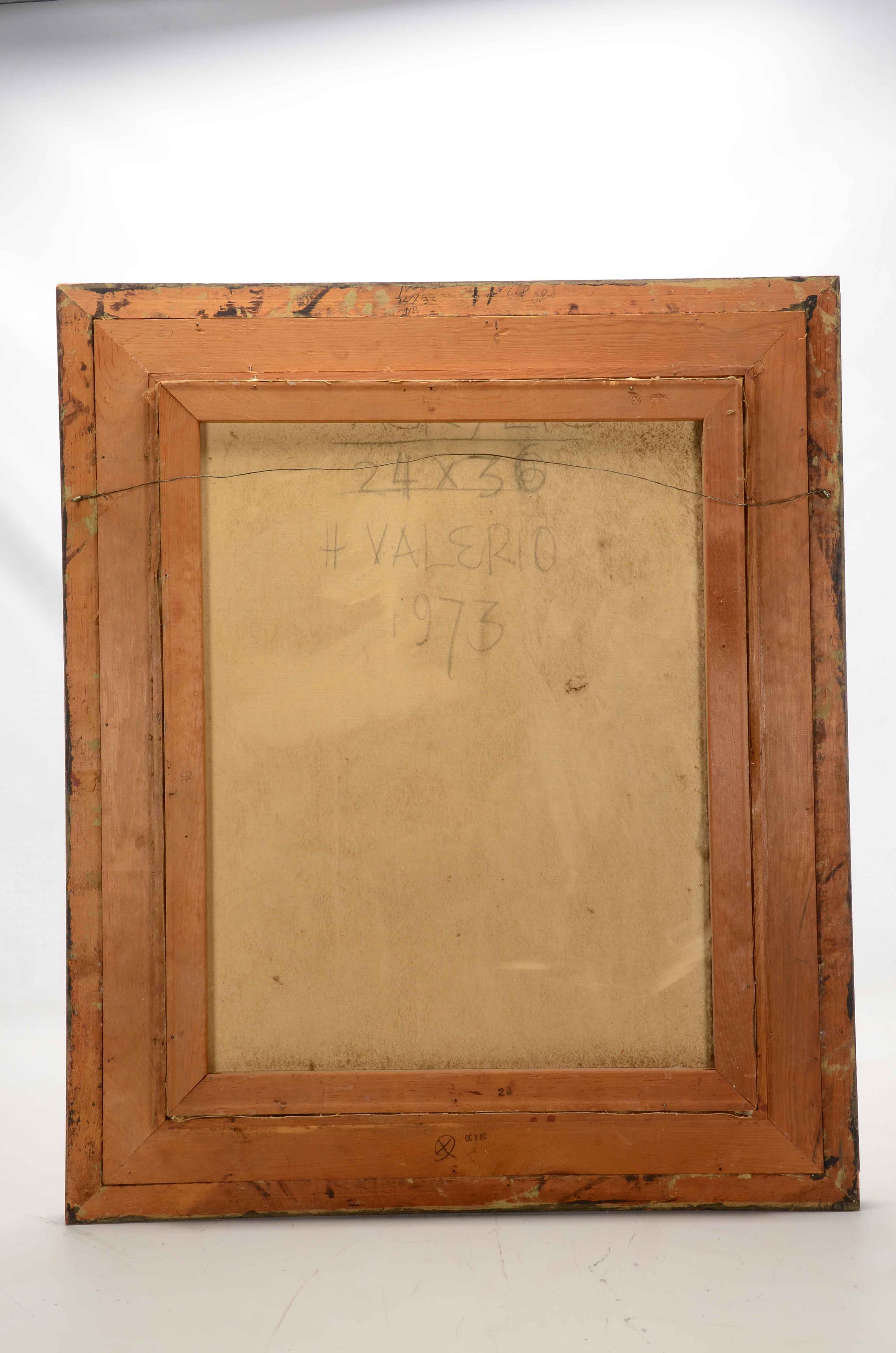 H. Valerio Signed Abstract Oil Painting on Canvas