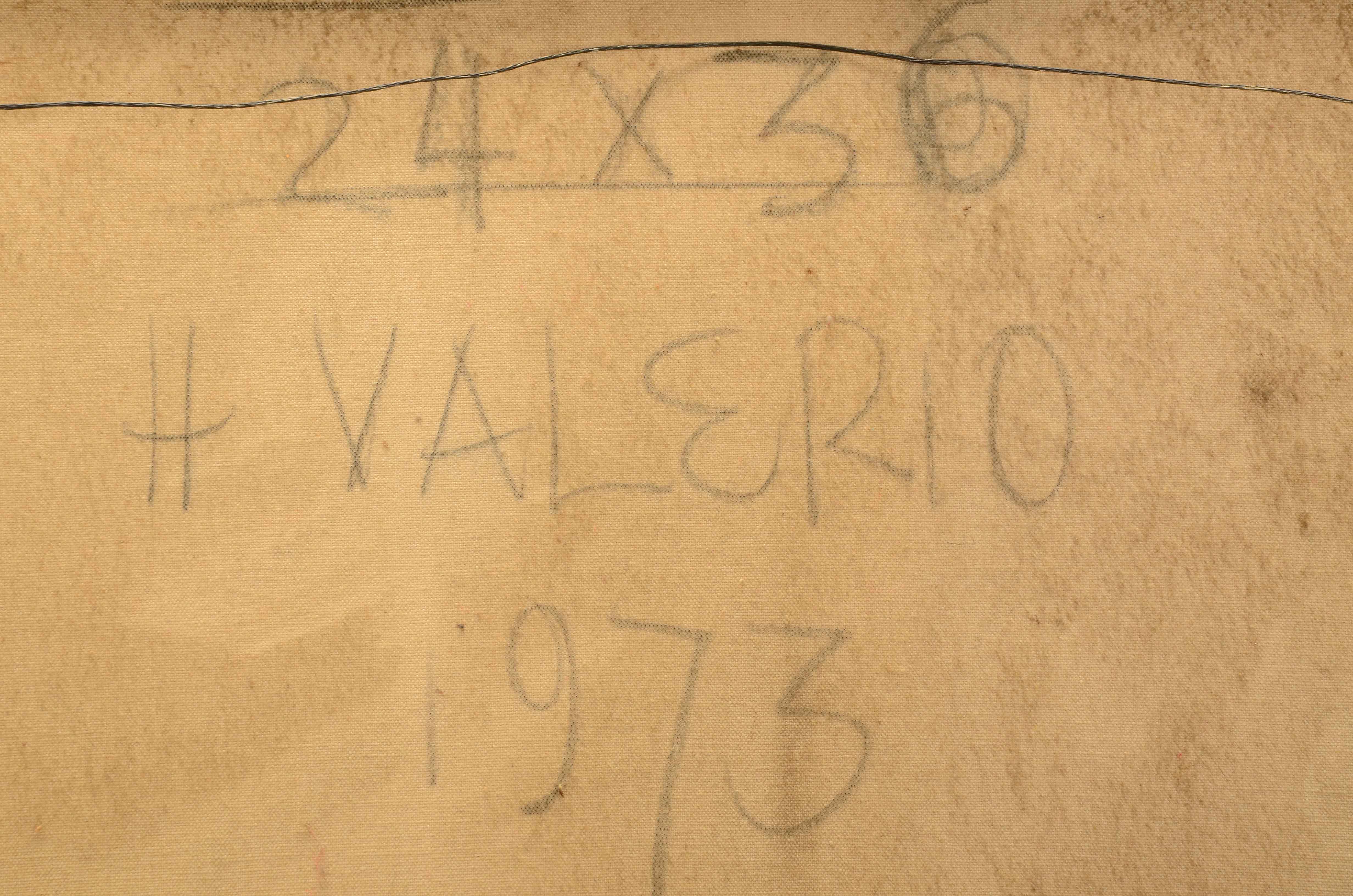 H. Valerio Signed Abstract Oil Painting on Canvas