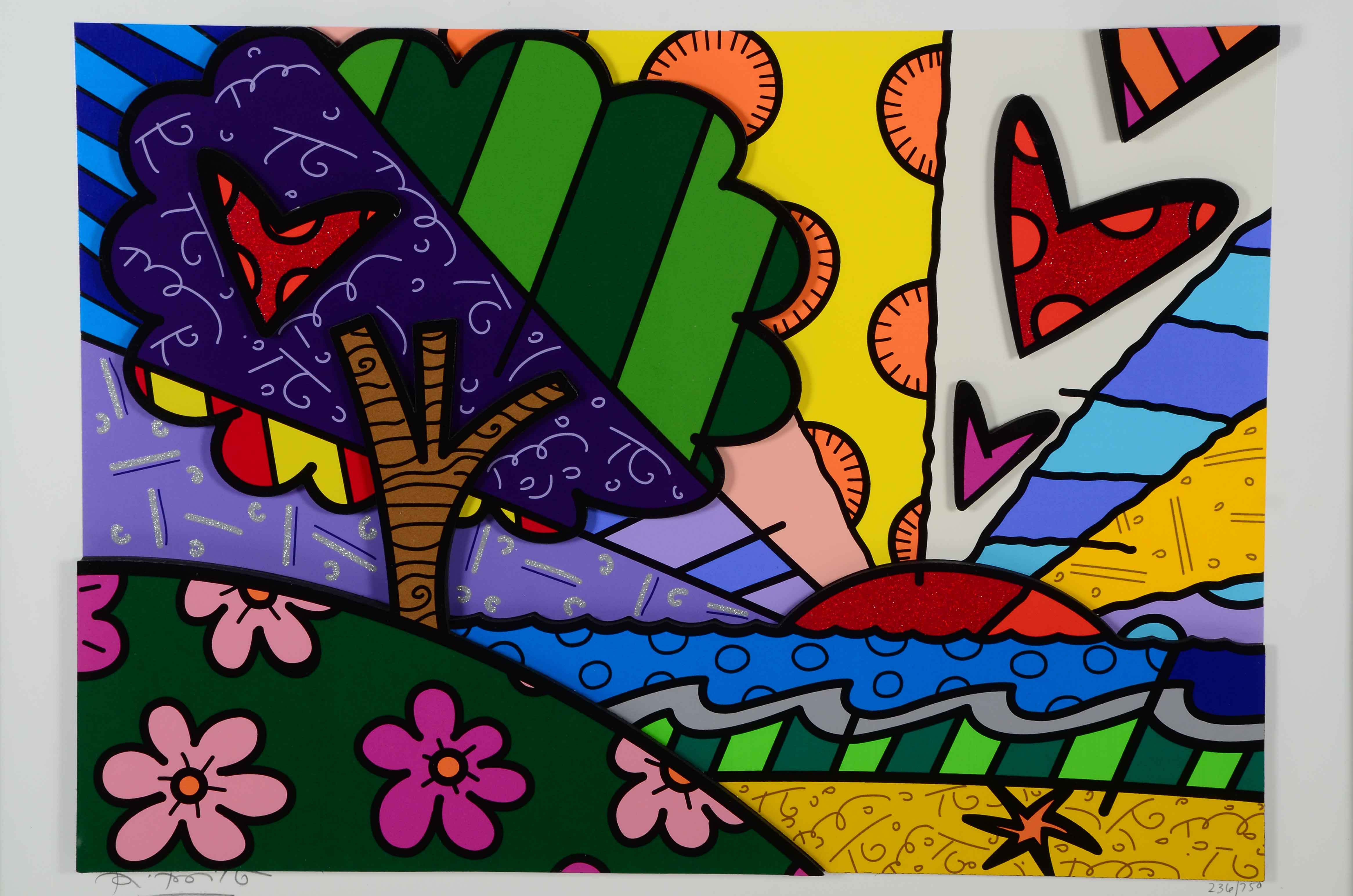 Romero Britto Limited Edition Serigraph "New Horizon'
