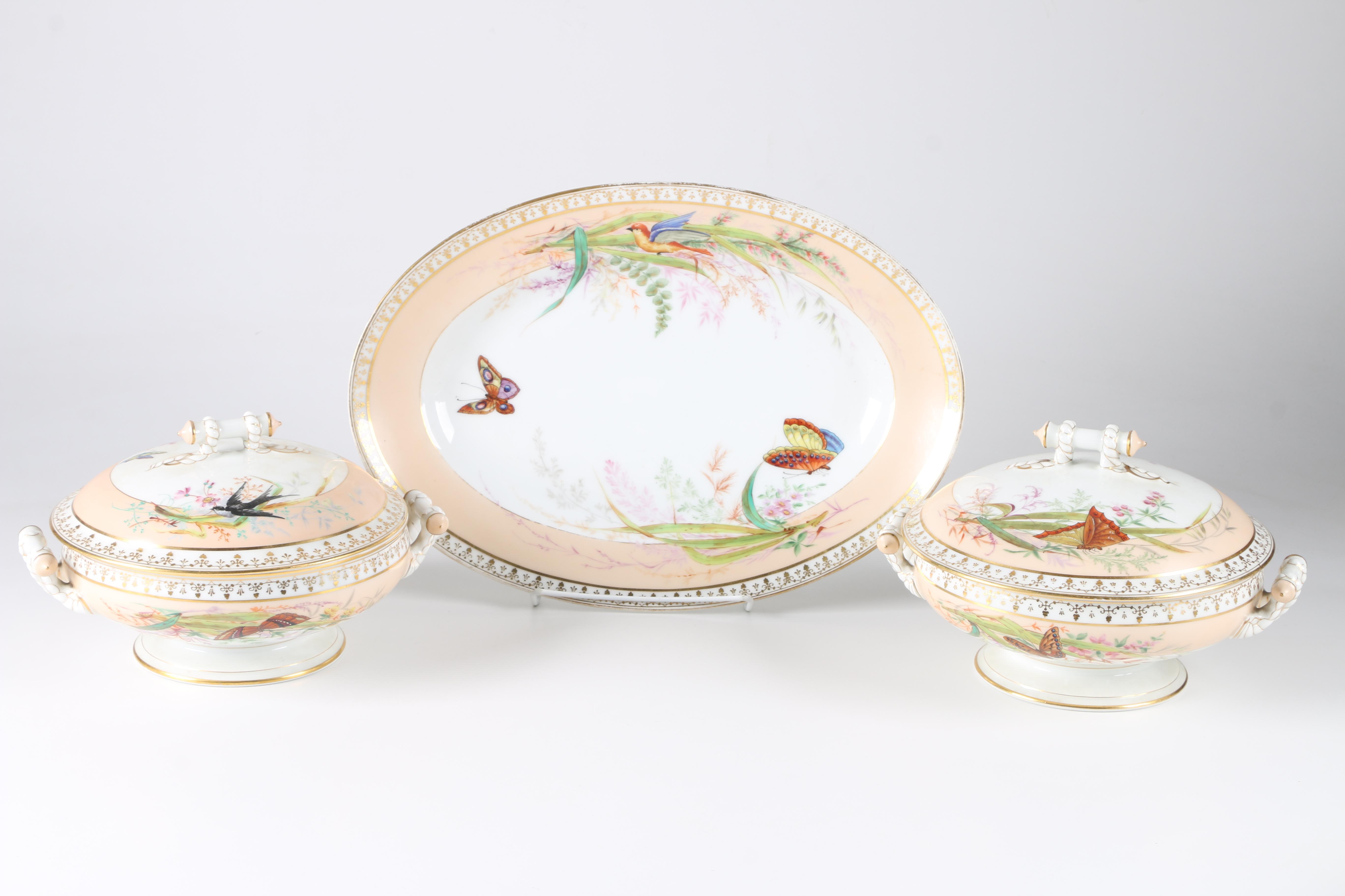 Butterfly Motif China including Antique Haviland and Staffordshire