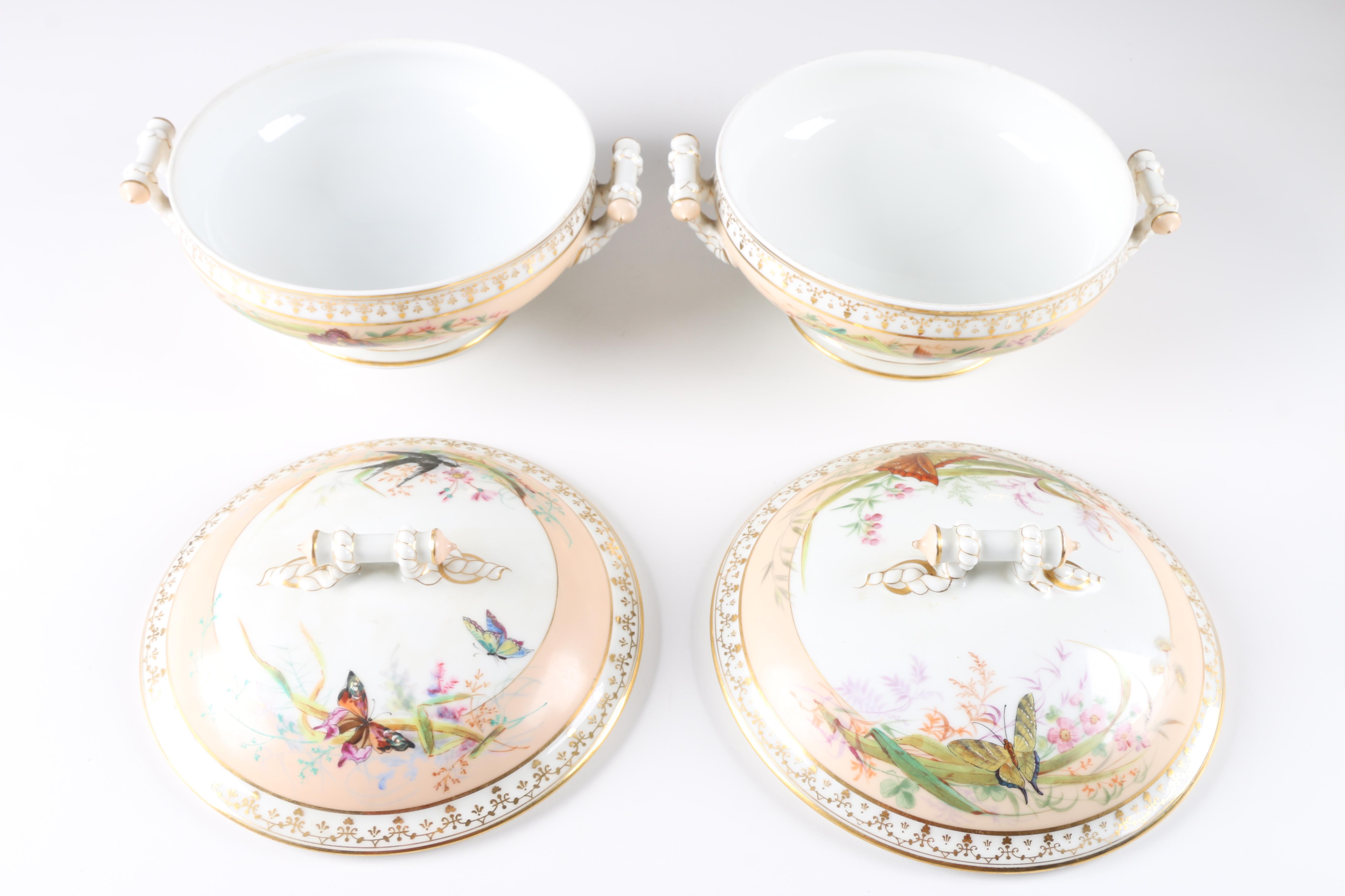 Butterfly Motif China including Antique Haviland and Staffordshire
