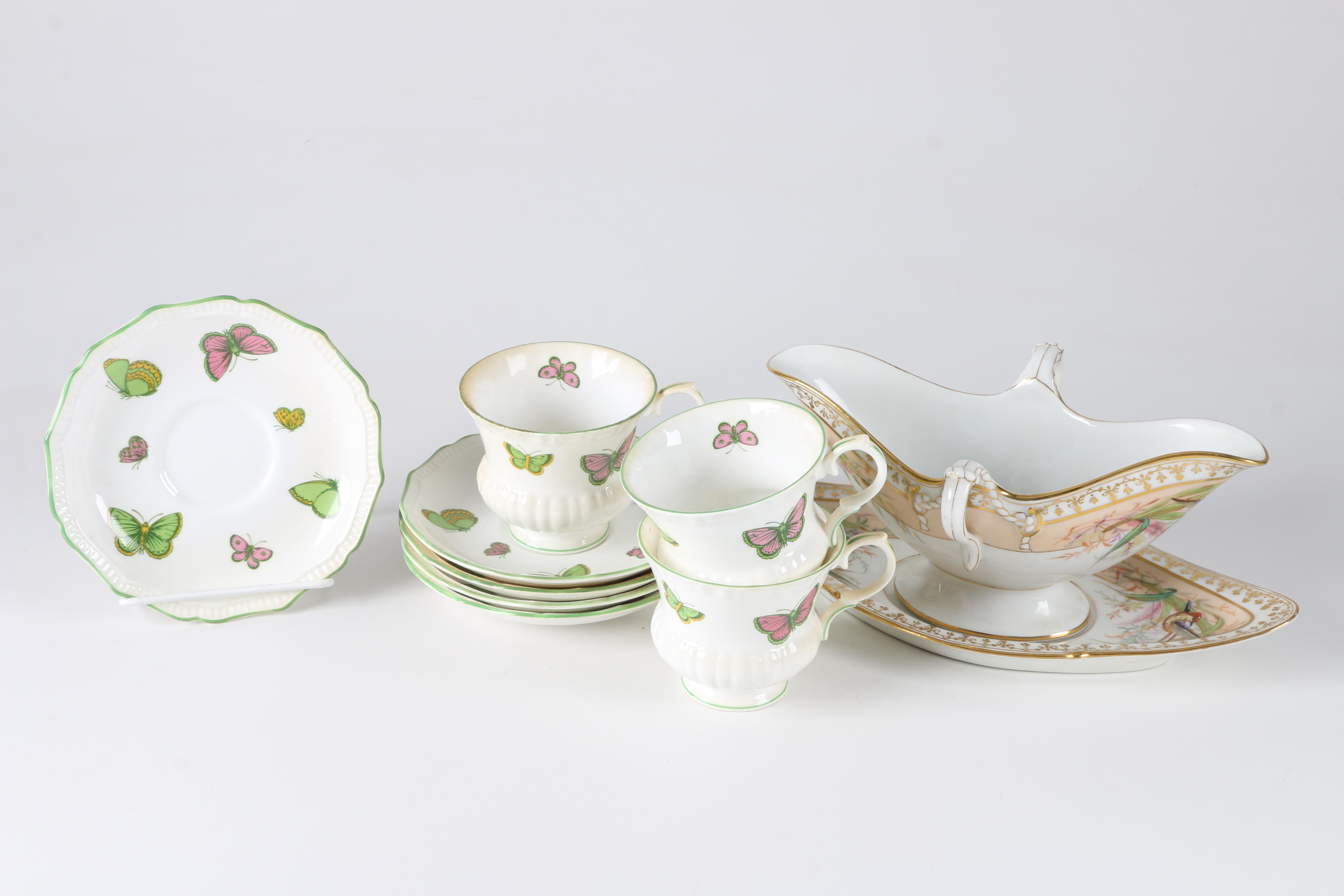 Butterfly Motif China including Antique Haviland and Staffordshire