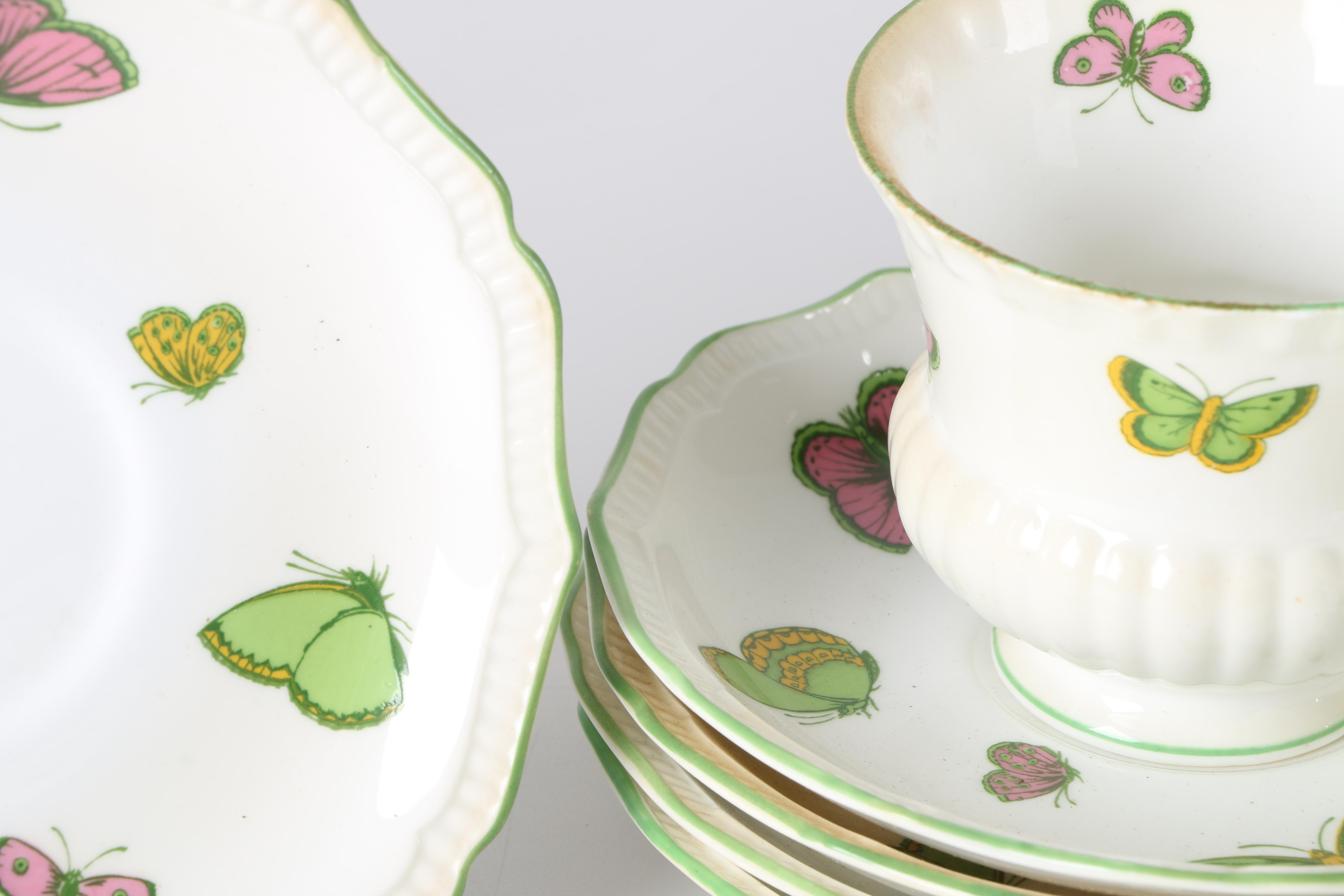 Butterfly Motif China including Antique Haviland and Staffordshire