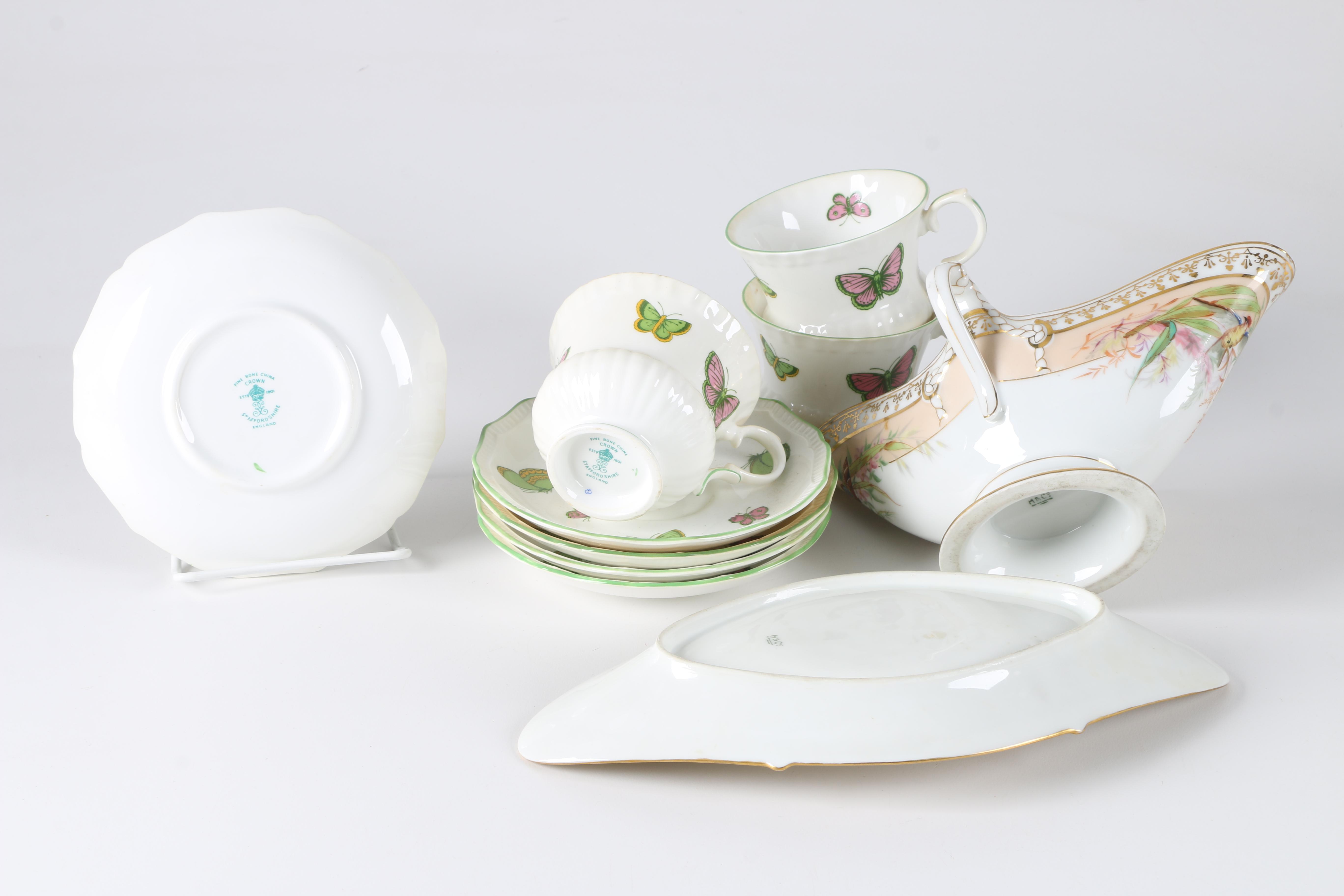 Butterfly Motif China including Antique Haviland and Staffordshire