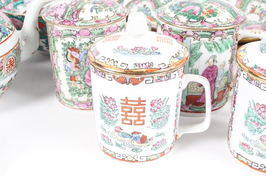 Hand-painted Chinese Rose Canton Porcelain