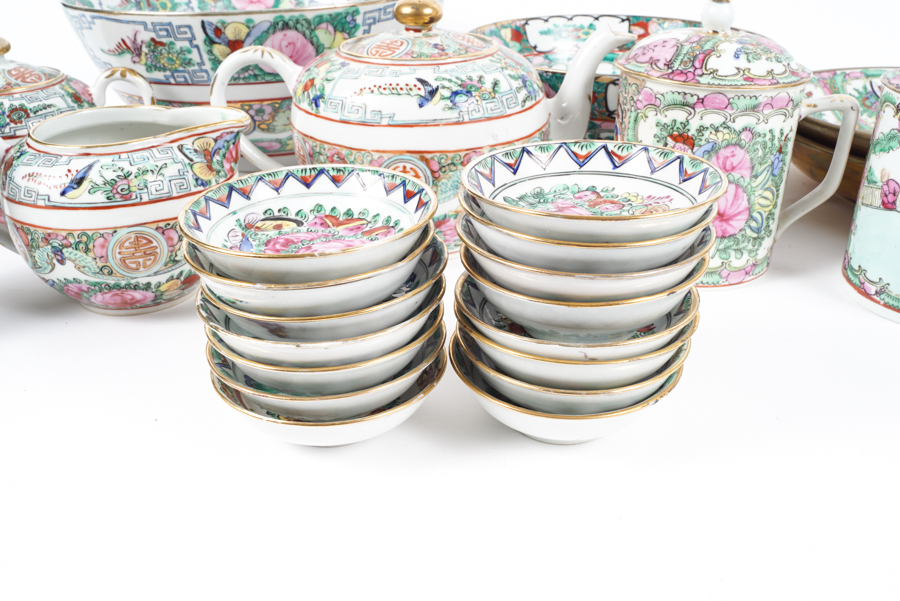 Hand-painted Chinese Rose Canton Porcelain