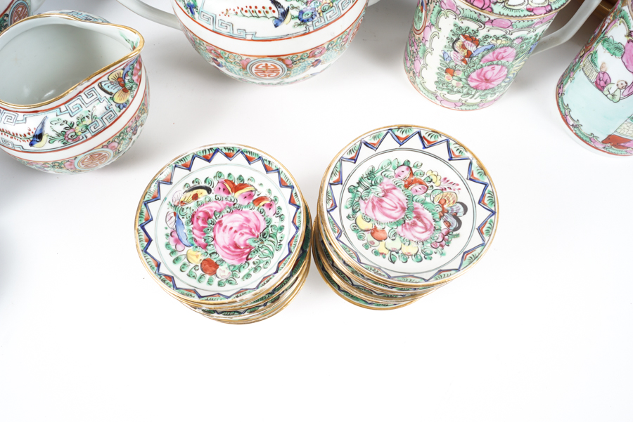Hand-painted Chinese Rose Canton Porcelain