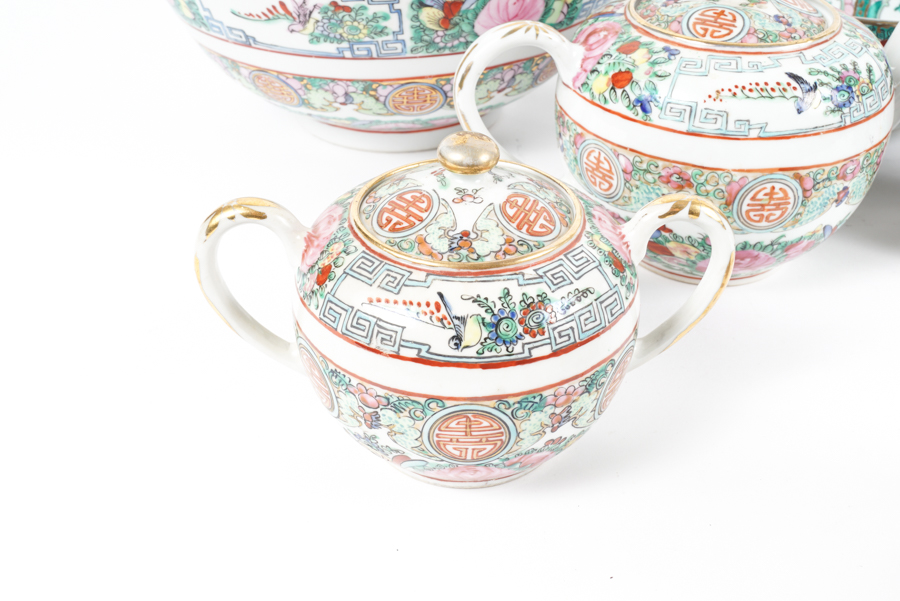 Hand-painted Chinese Rose Canton Porcelain