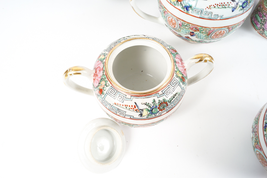 Hand-painted Chinese Rose Canton Porcelain