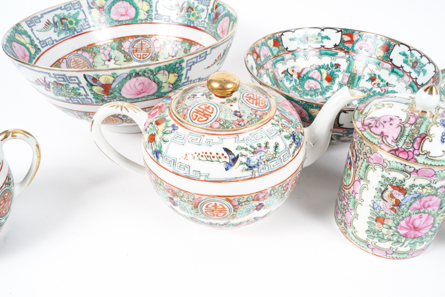 Hand-painted Chinese Rose Canton Porcelain