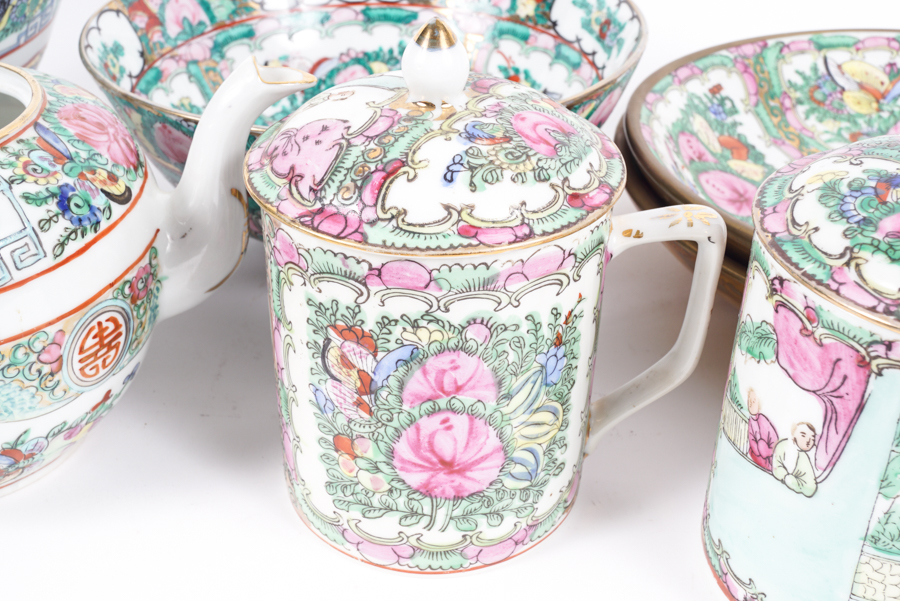 Hand-painted Chinese Rose Canton Porcelain