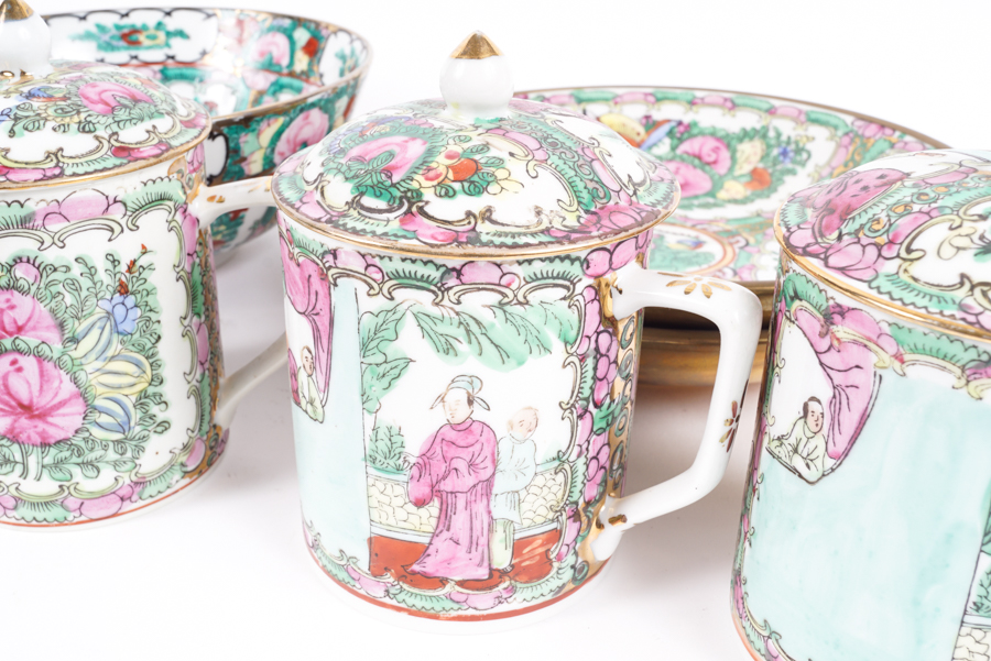 Hand-painted Chinese Rose Canton Porcelain