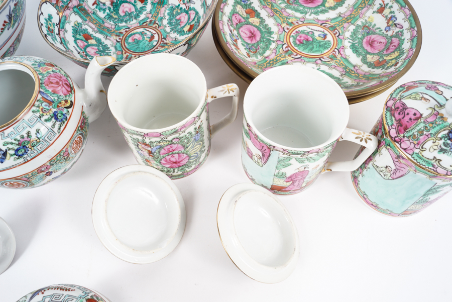 Hand-painted Chinese Rose Canton Porcelain