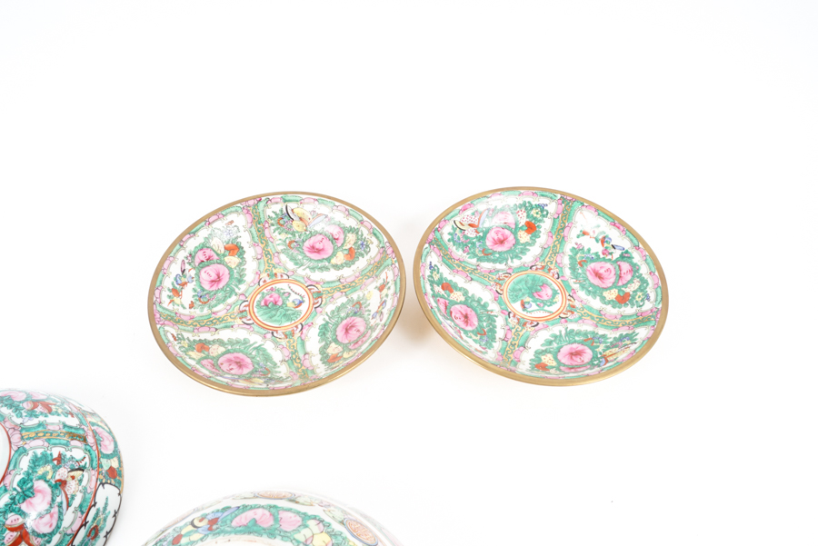 Hand-painted Chinese Rose Canton Porcelain