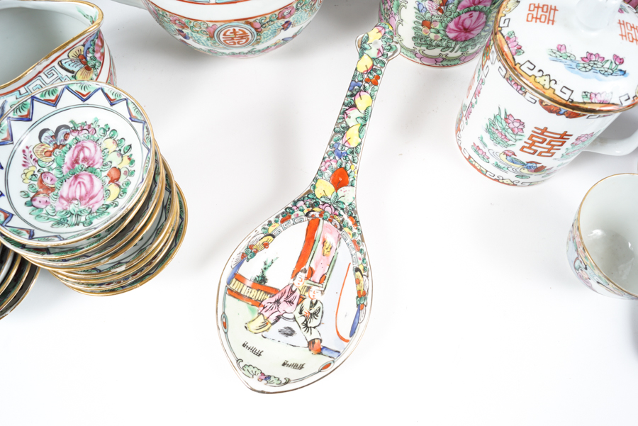 Hand-painted Chinese Rose Canton Porcelain