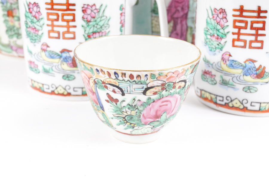 Hand-painted Chinese Rose Canton Porcelain