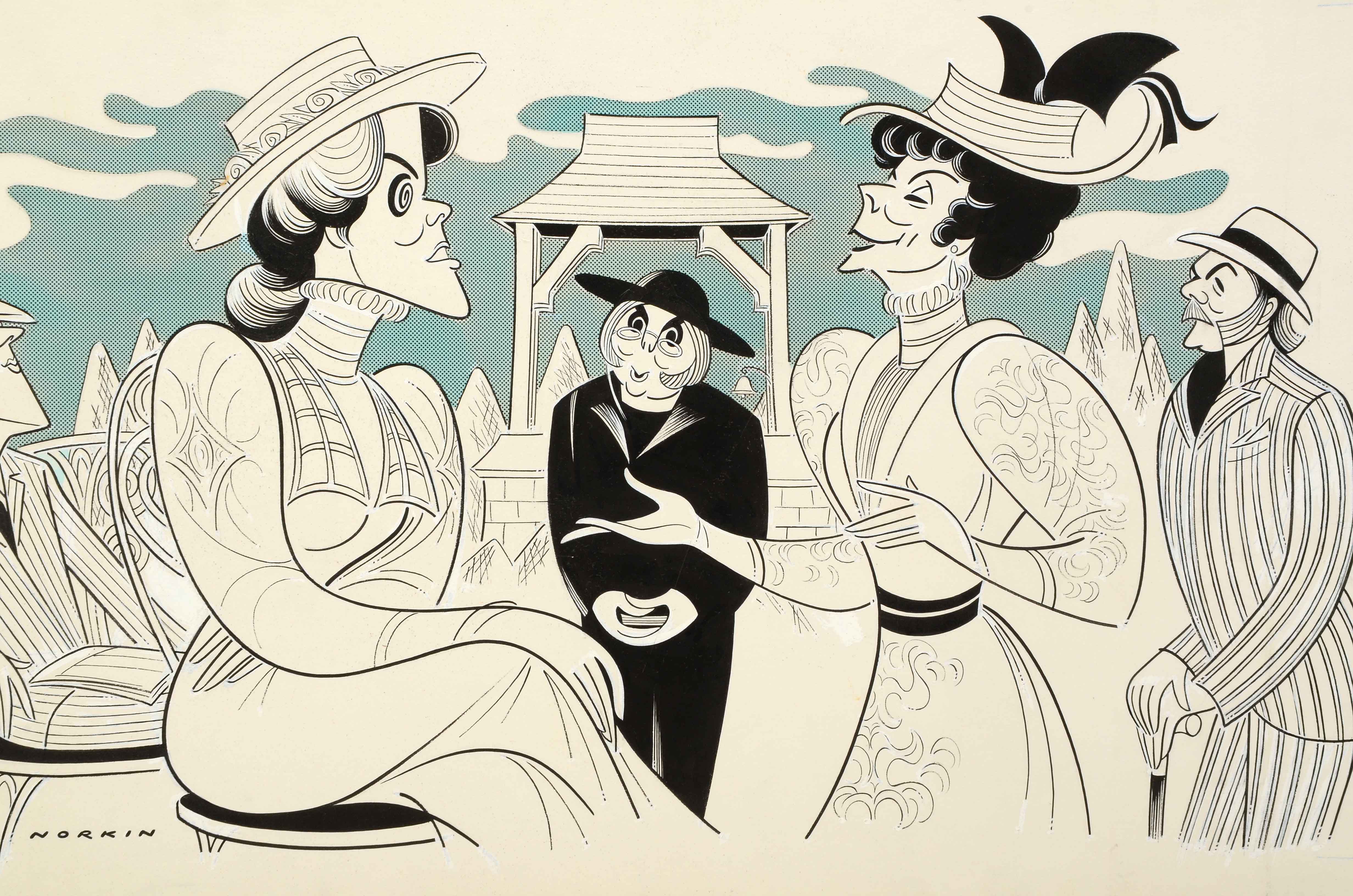 Sam Norkin Original Ink and Watercolor Illustration "Mrs. Warren's Profession"