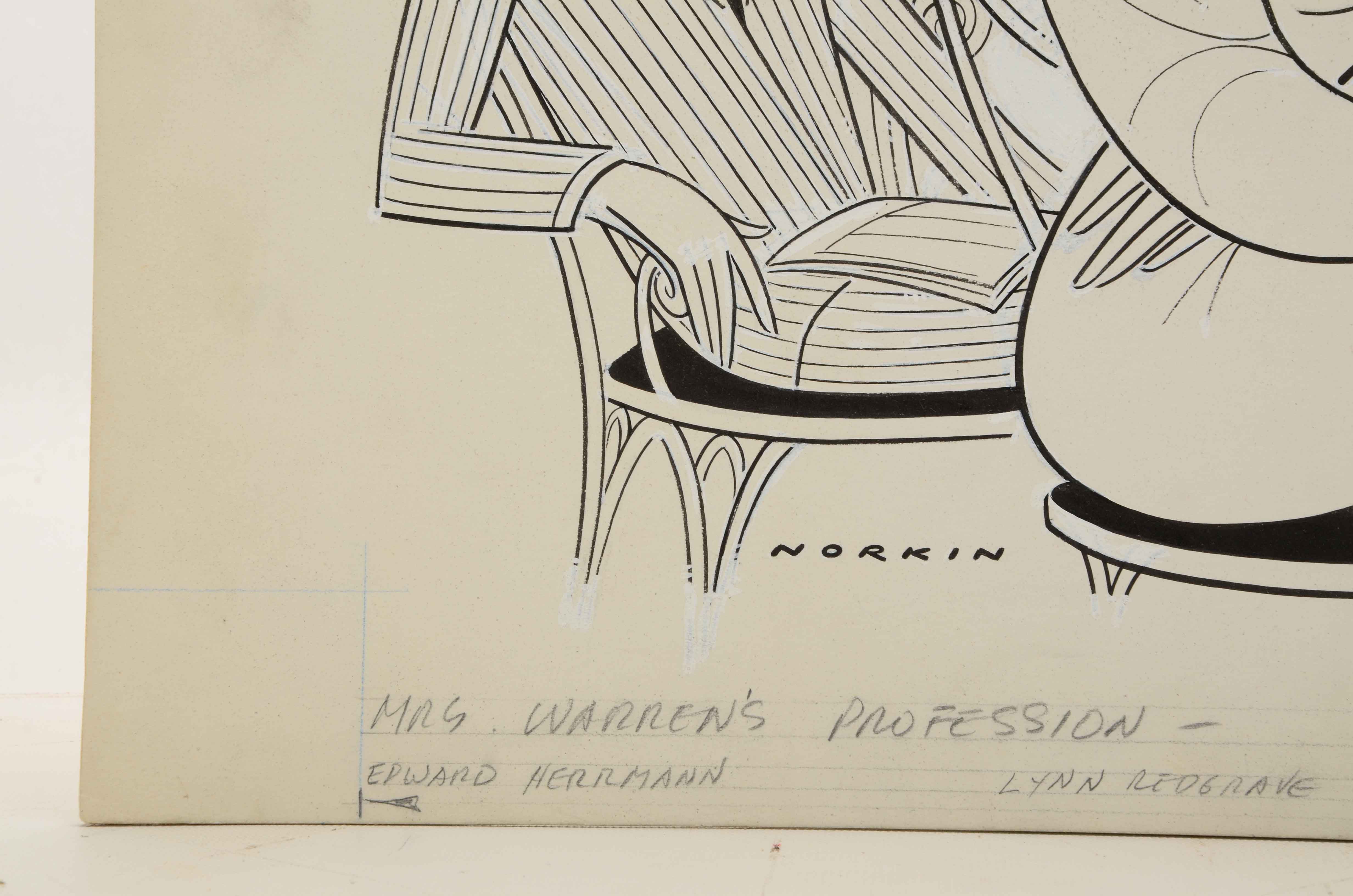 Sam Norkin Original Ink and Watercolor Illustration "Mrs. Warren's Profession"