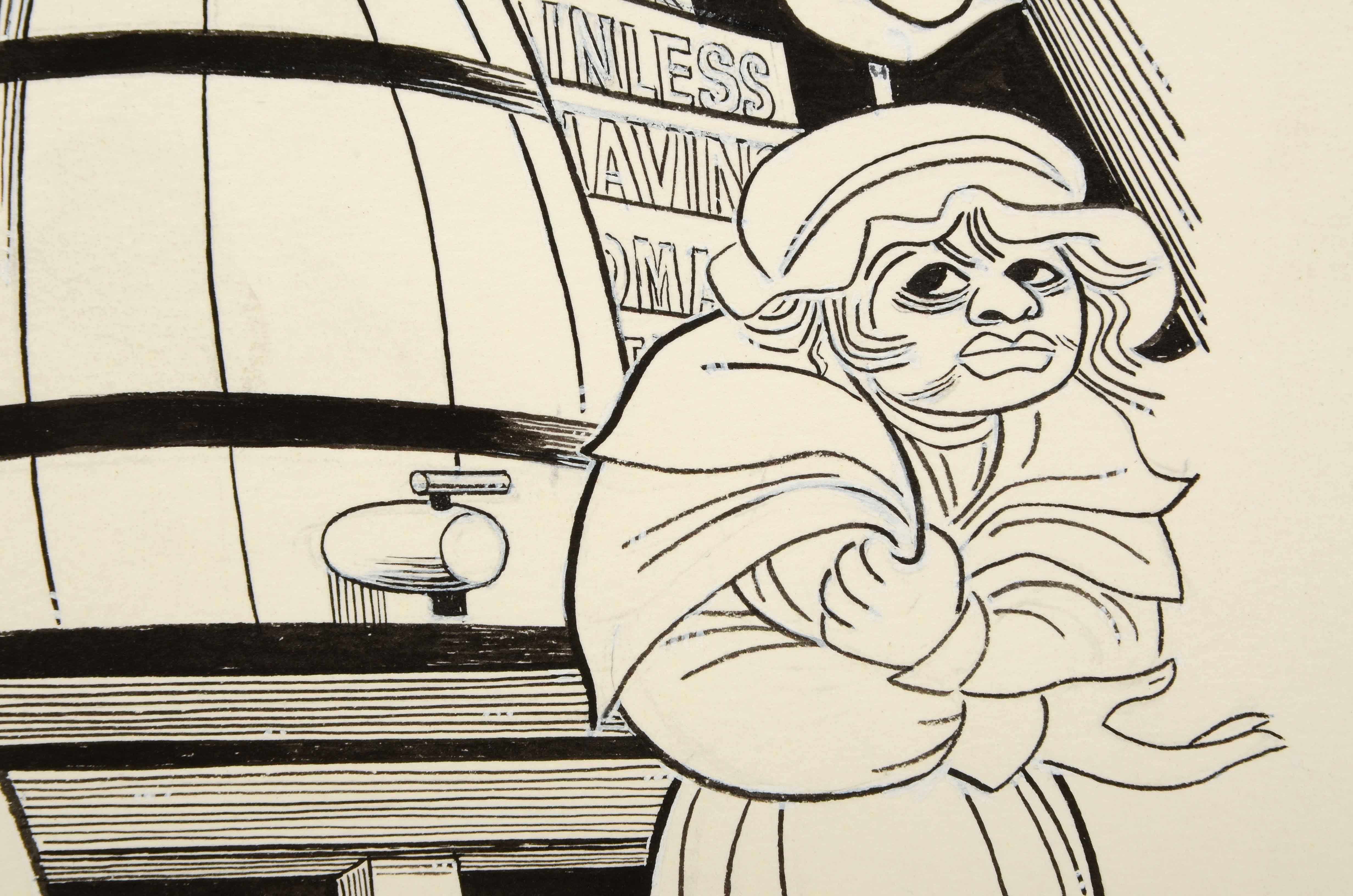 Sam Norkin Original Ink Illustration on Paper