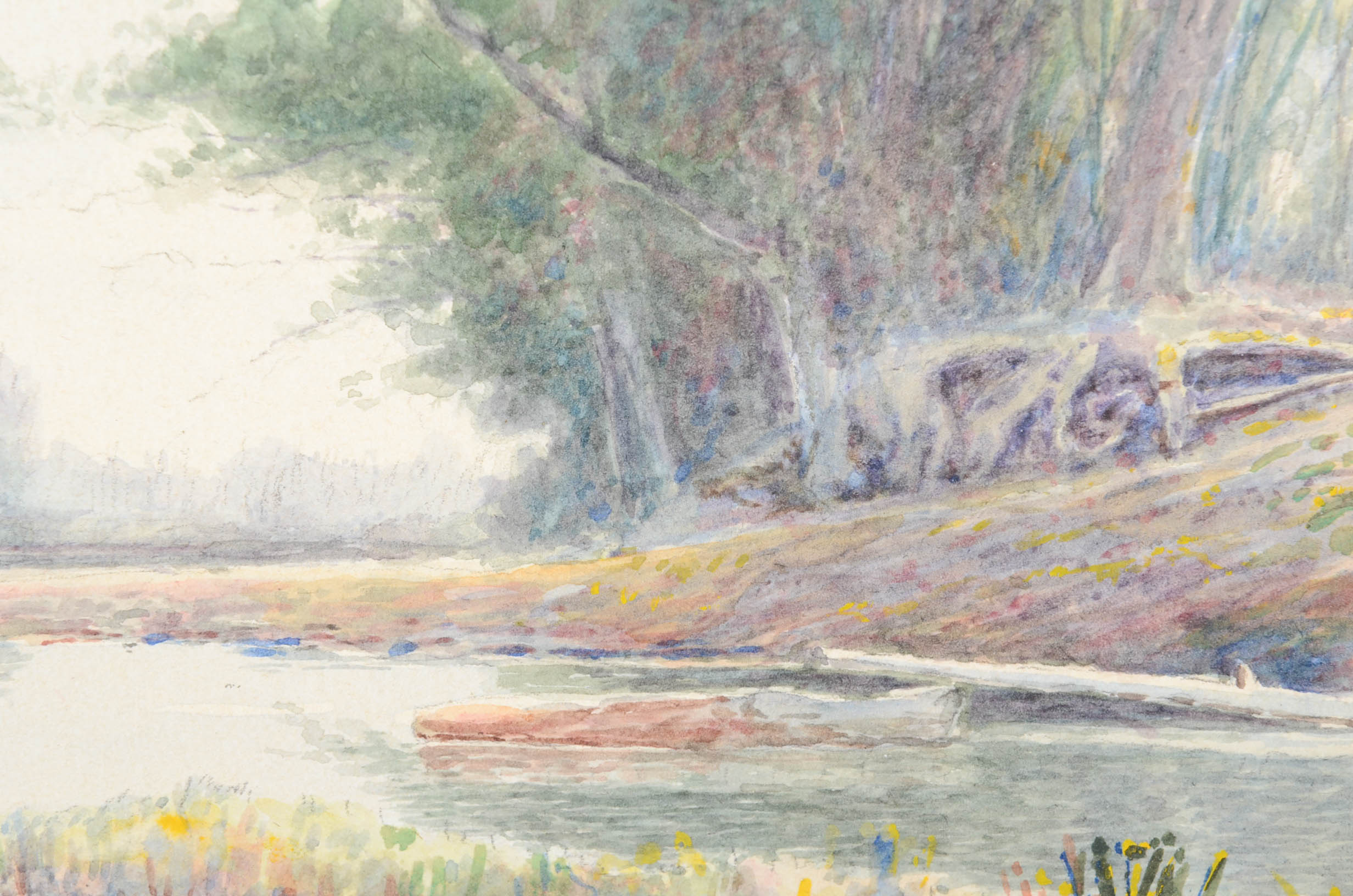 Silas Martin Original 19th Century Watercolor Landscape