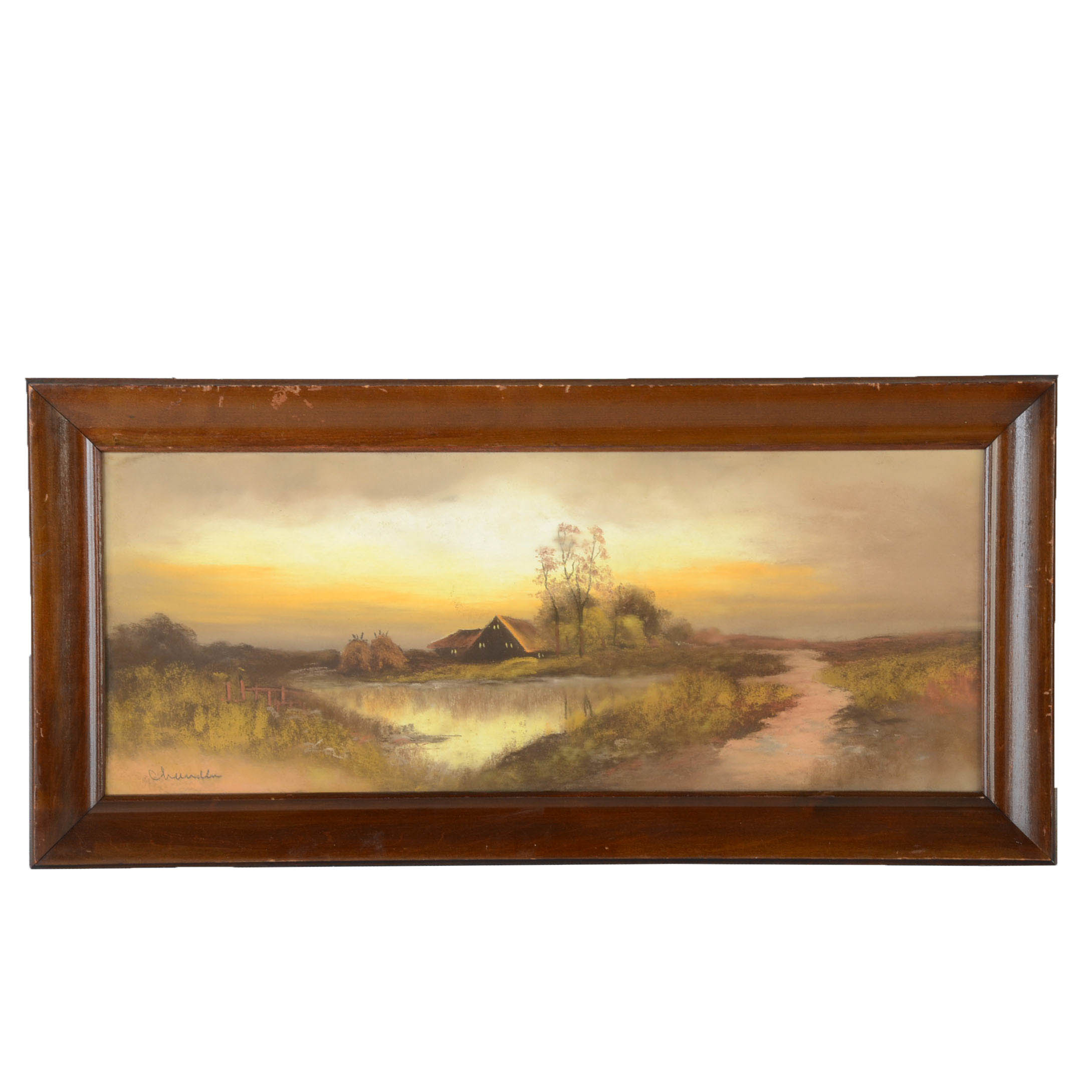 William Henry Chandler Original 19th Century Pastel Landscape