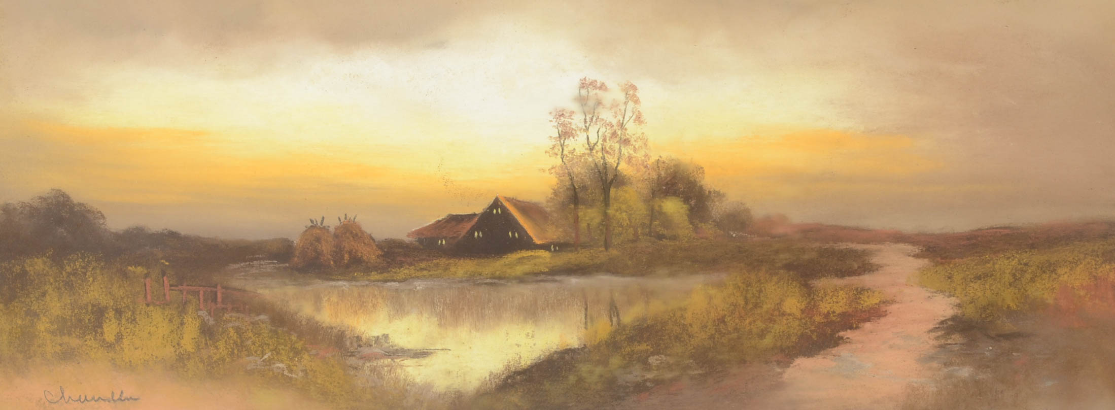 William Henry Chandler Original 19th Century Pastel Landscape