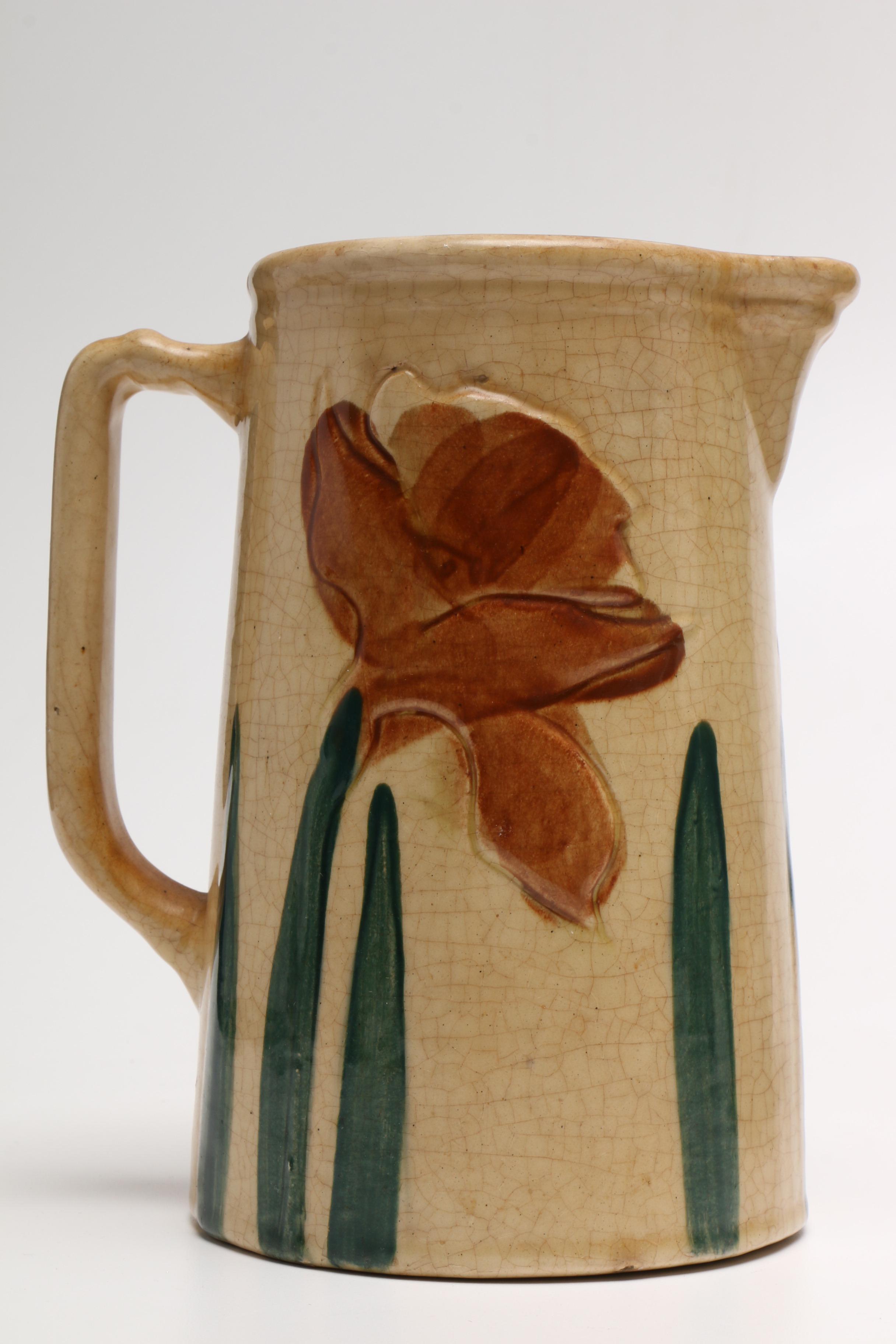 Art Pottery Including Roseville "Fallïne," "Sunflower" and Grueby Faence