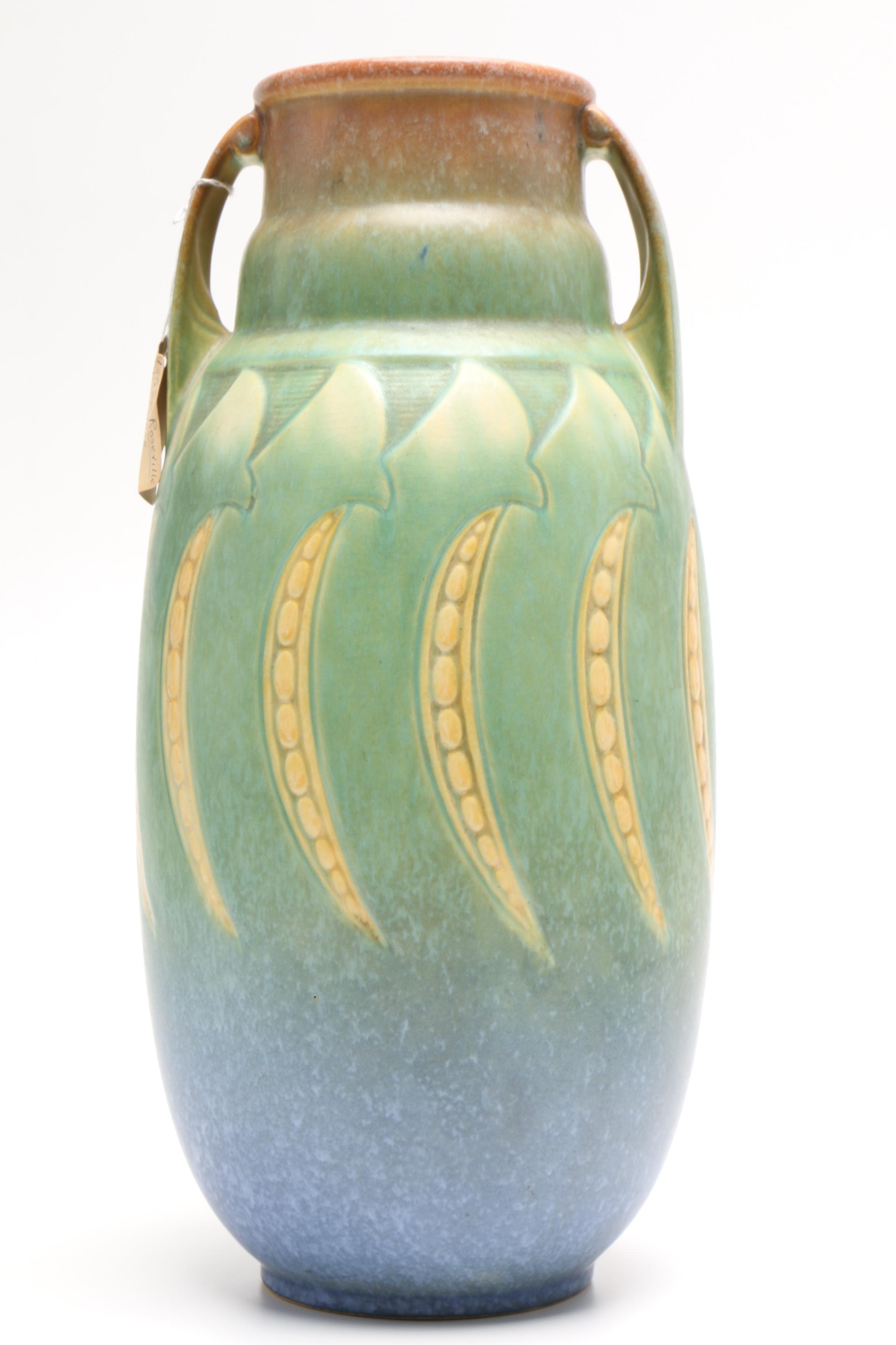 Art Pottery Including Roseville "Fallïne," "Sunflower" and Grueby Faence