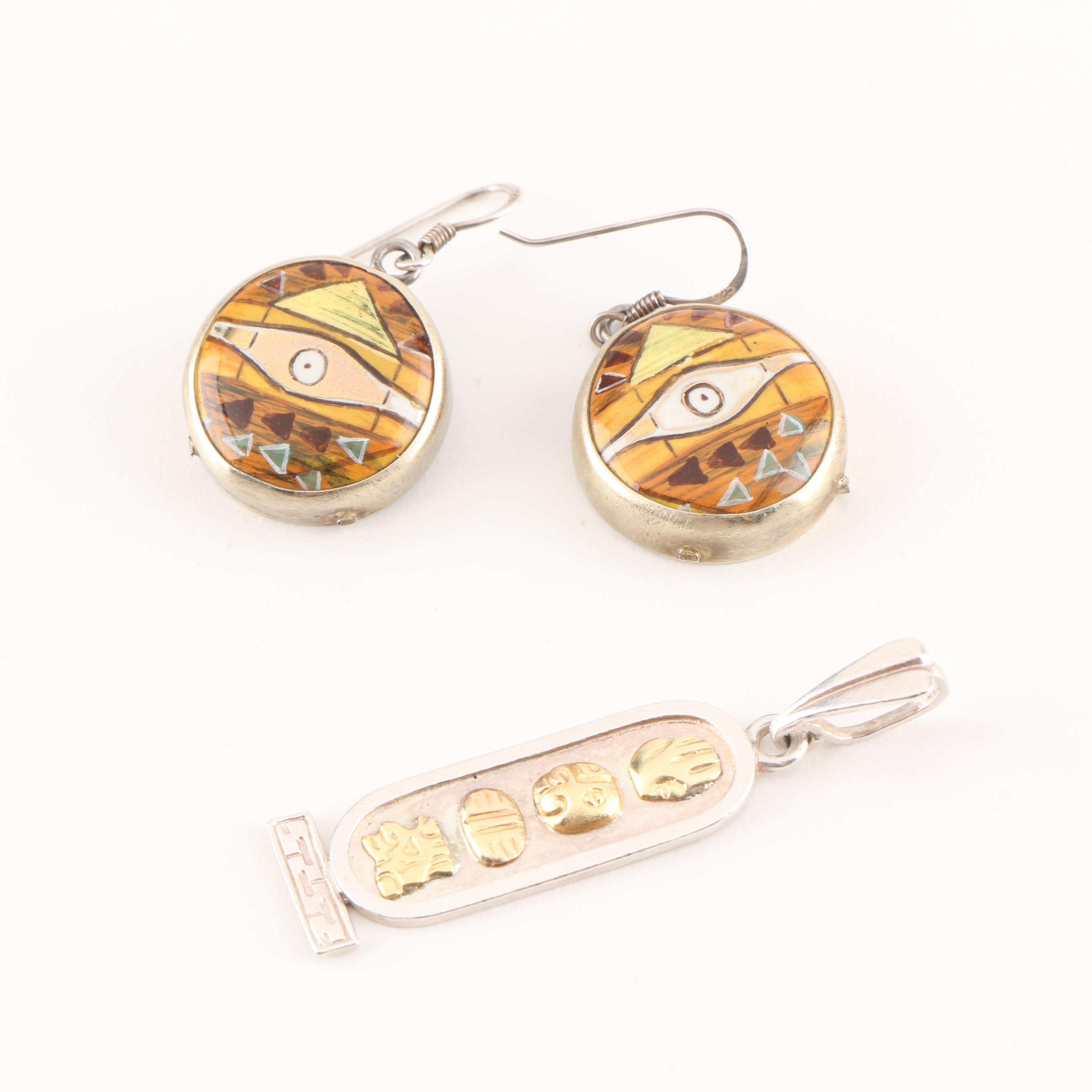 Sterling Silver Earrings and Pendant
