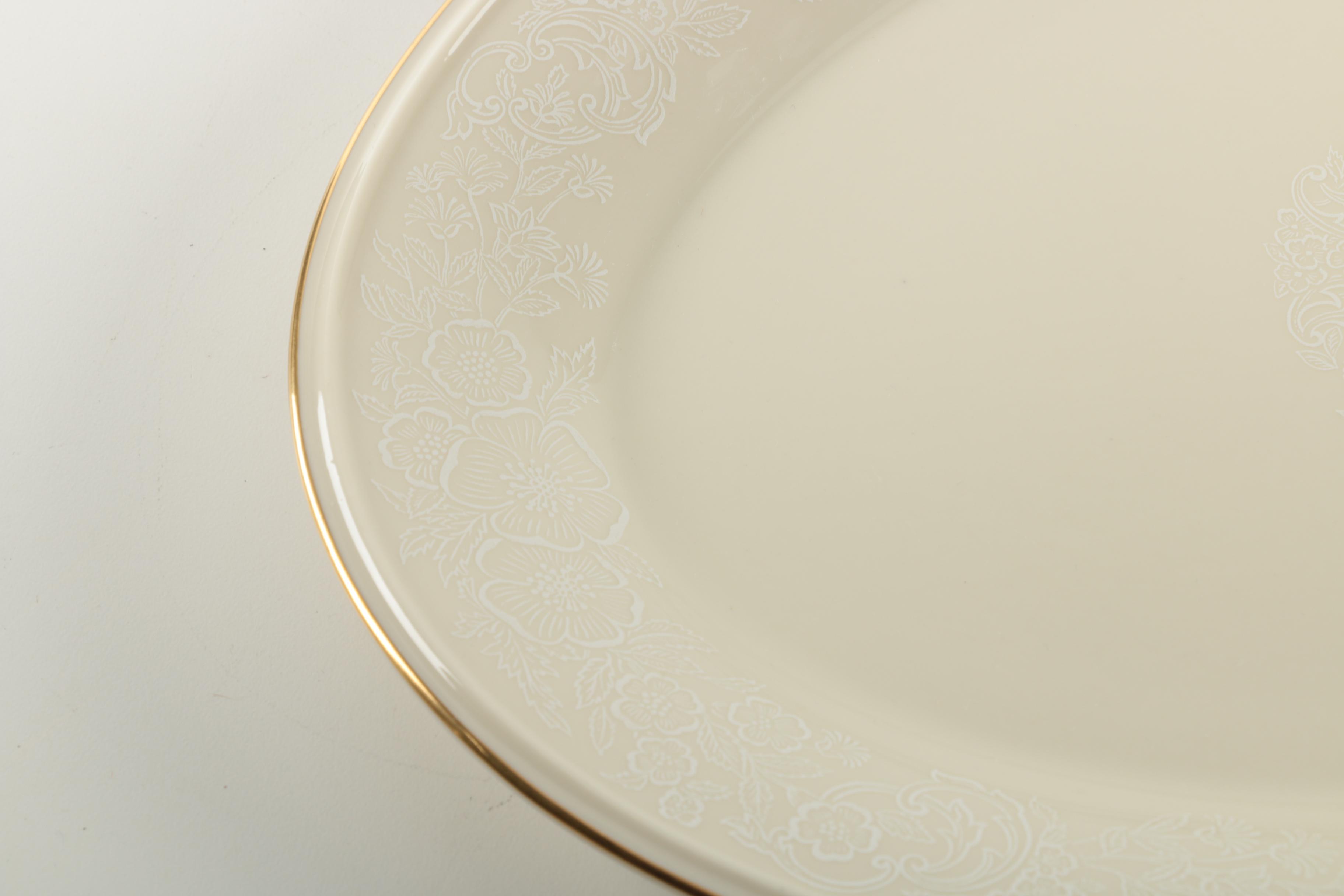 Lenox Serving Platters and Swan Figurine