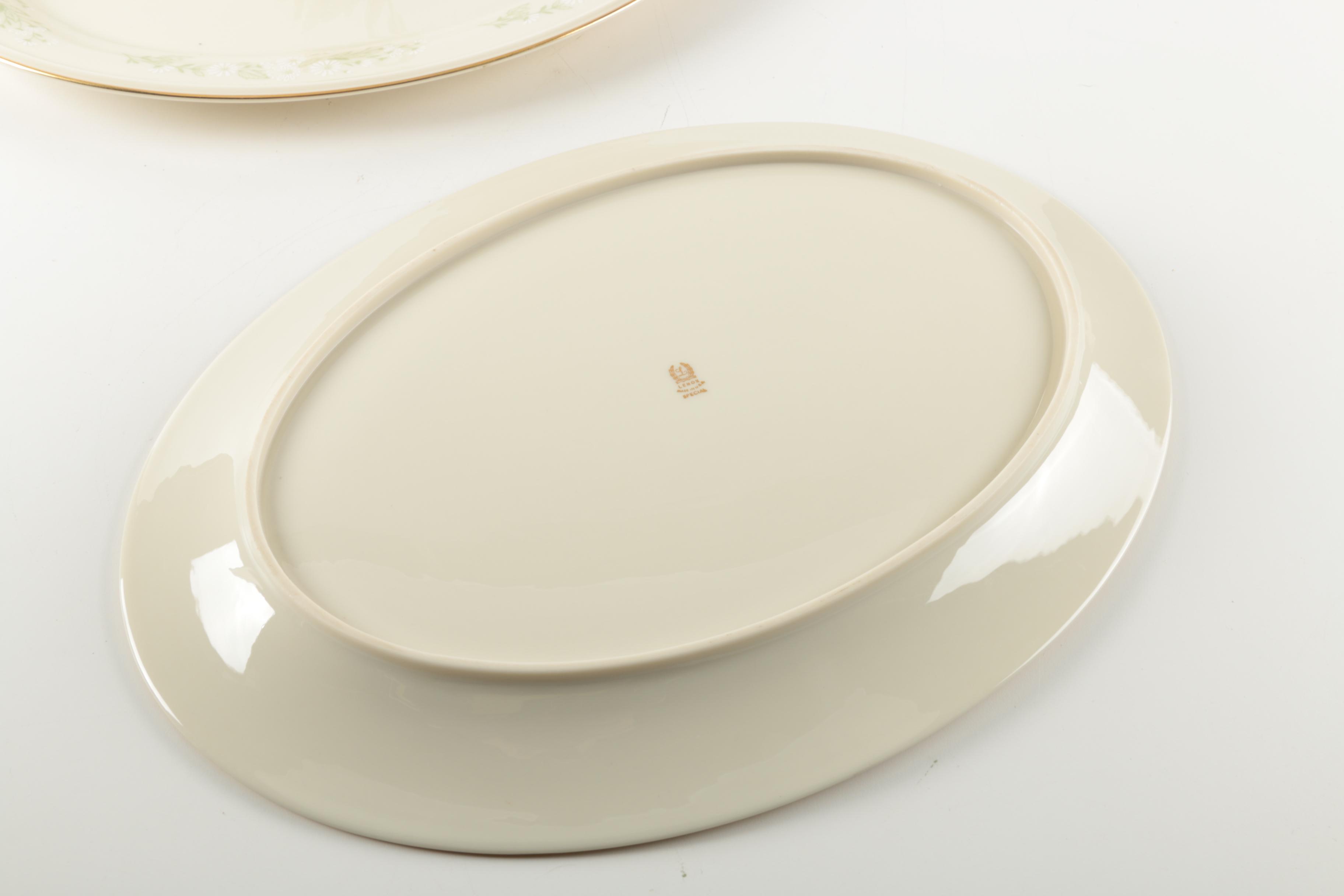 Lenox Serving Platters and Swan Figurine