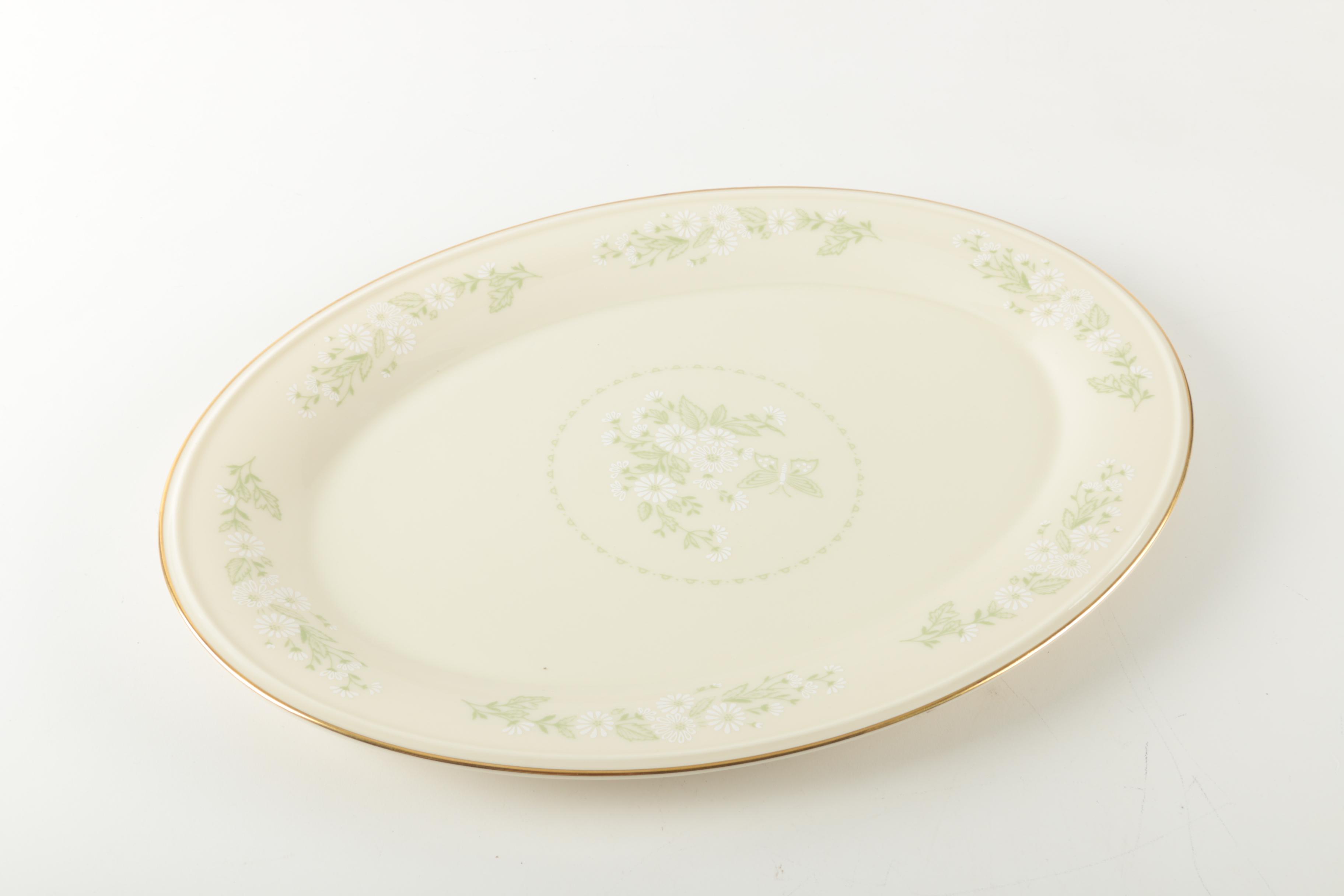 Lenox Serving Platters and Swan Figurine