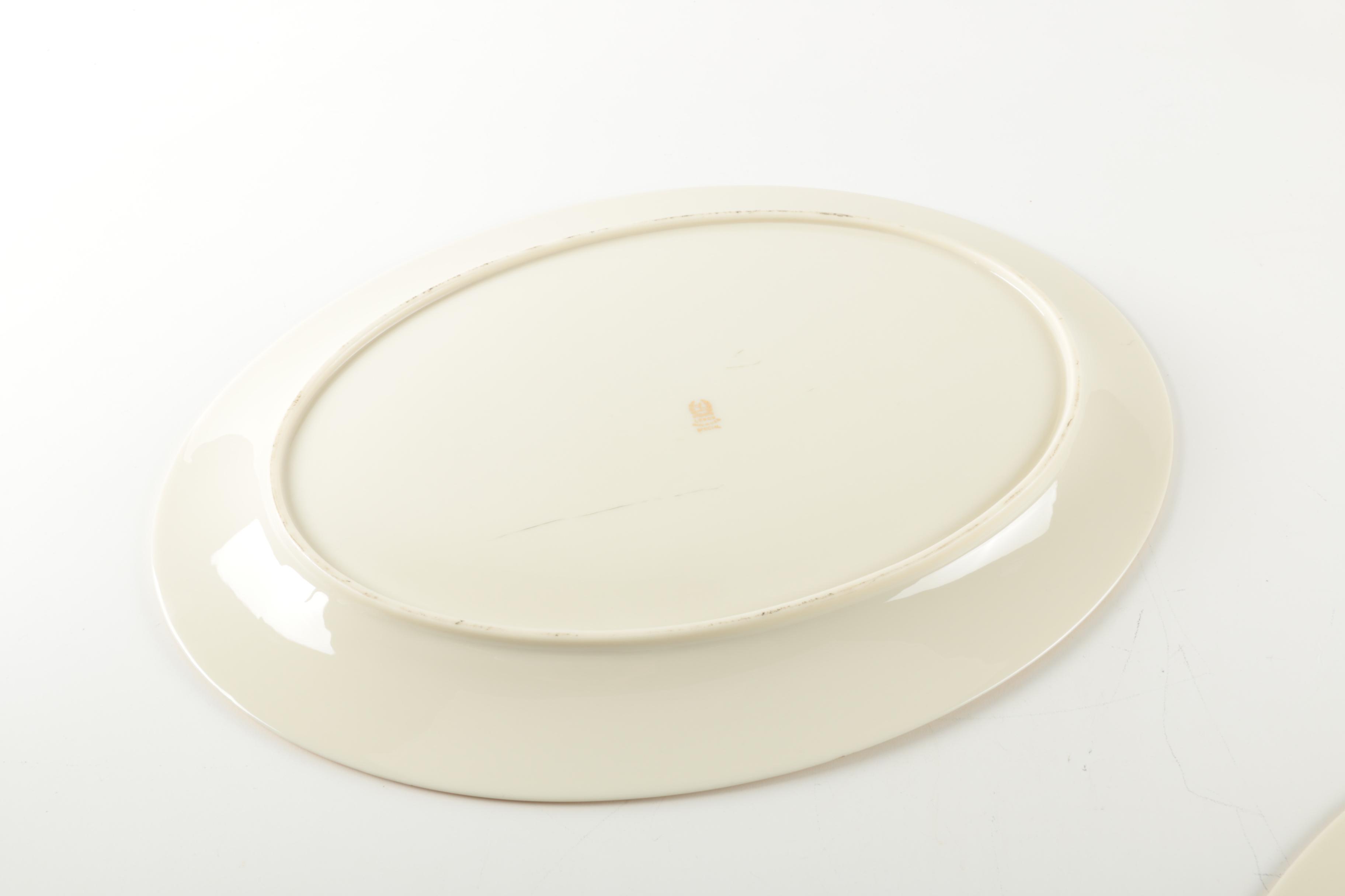 Lenox Serving Platters and Swan Figurine