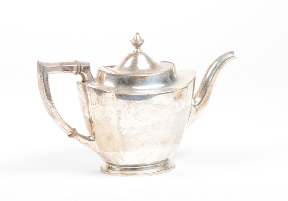 International Silver Co. Sterling Tea and Coffee Set and Silver Plate Tray