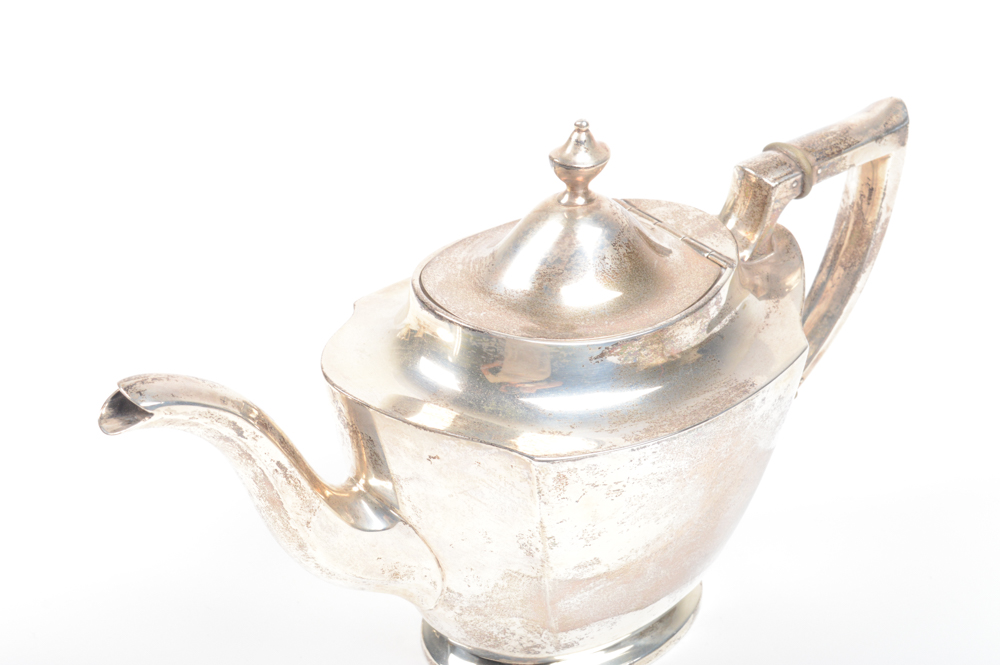 International Silver Co. Sterling Tea and Coffee Set and Silver Plate Tray