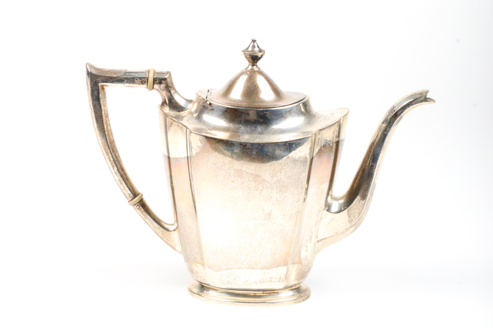 International Silver Co. Sterling Tea and Coffee Set and Silver Plate Tray