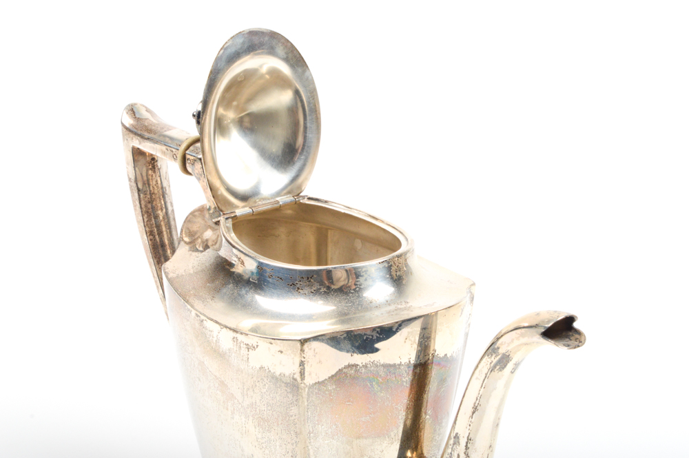 International Silver Co. Sterling Tea and Coffee Set and Silver Plate Tray